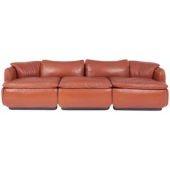 Saporiti “Confidential” Leather Sofa by Alberto Rosselli