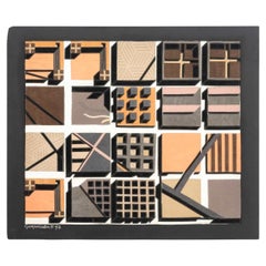 Saporiti Cubic Leather Patchwork Tapestry, 1997