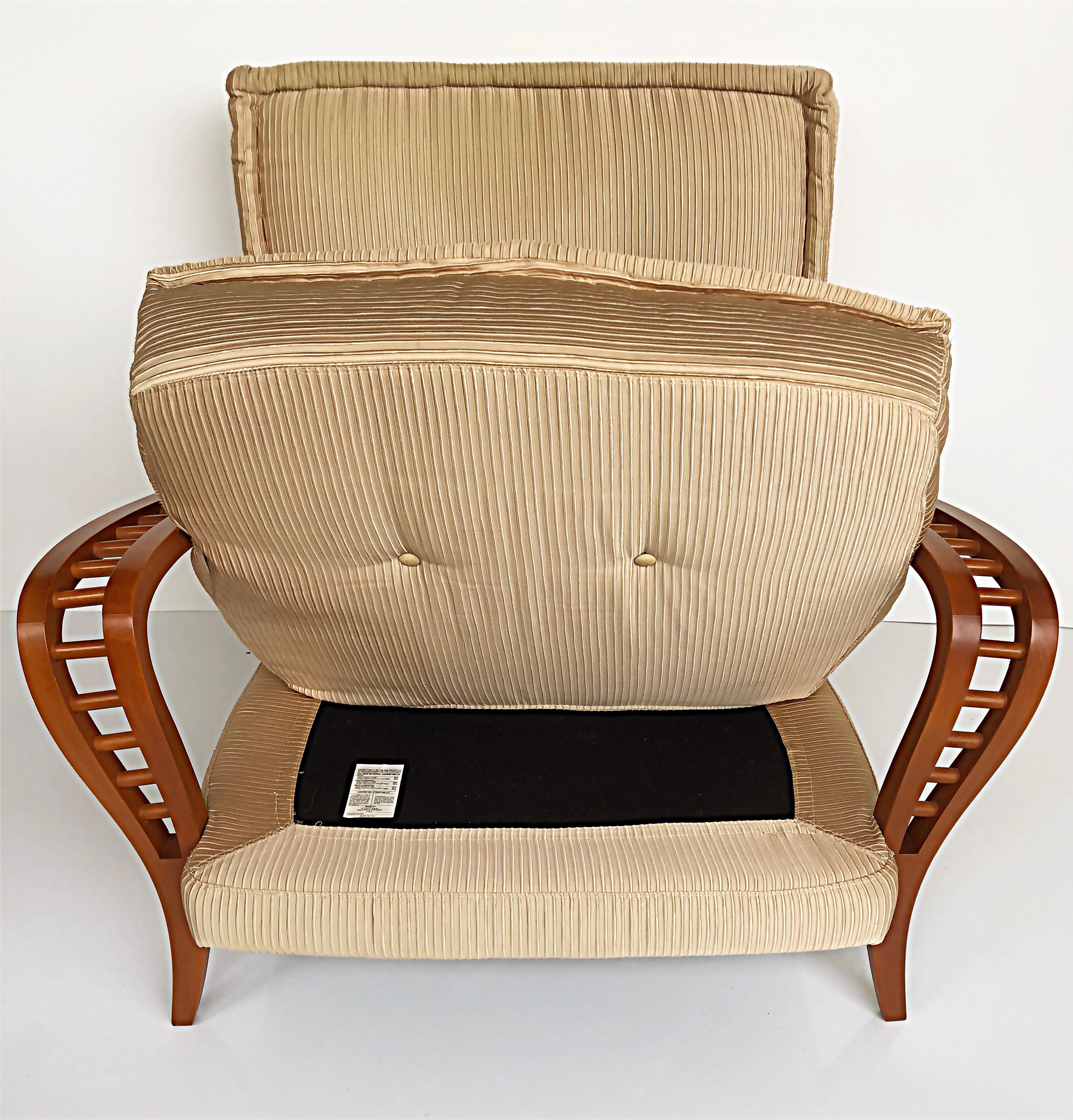 Saporiti, Il Loft Martina Club Chairs, Bergamo Etoile Fabric, Pair 1