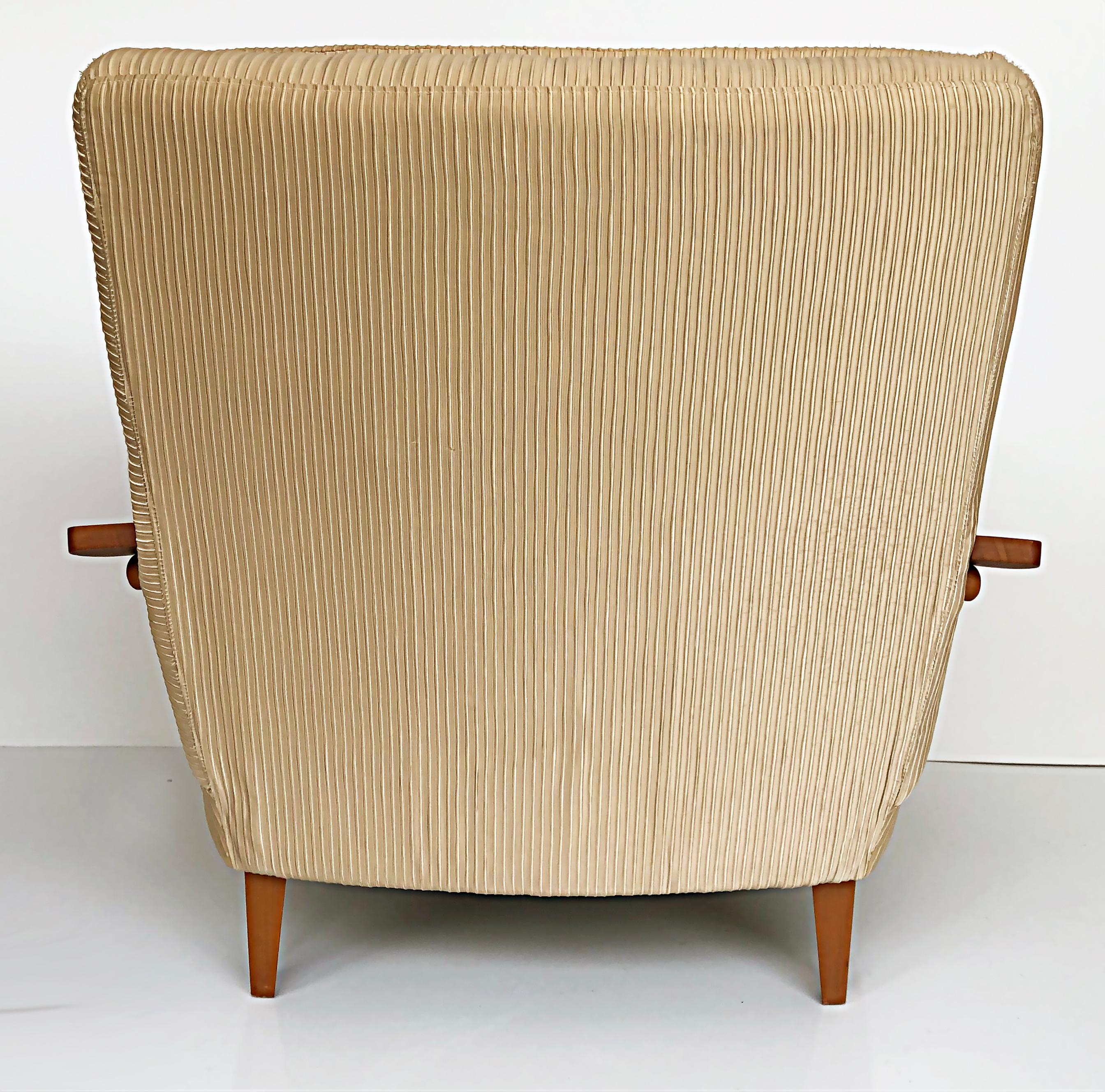 Saporiti, Il Loft Martina Club Chairs, Bergamo Etoile Fabric, Pair 6