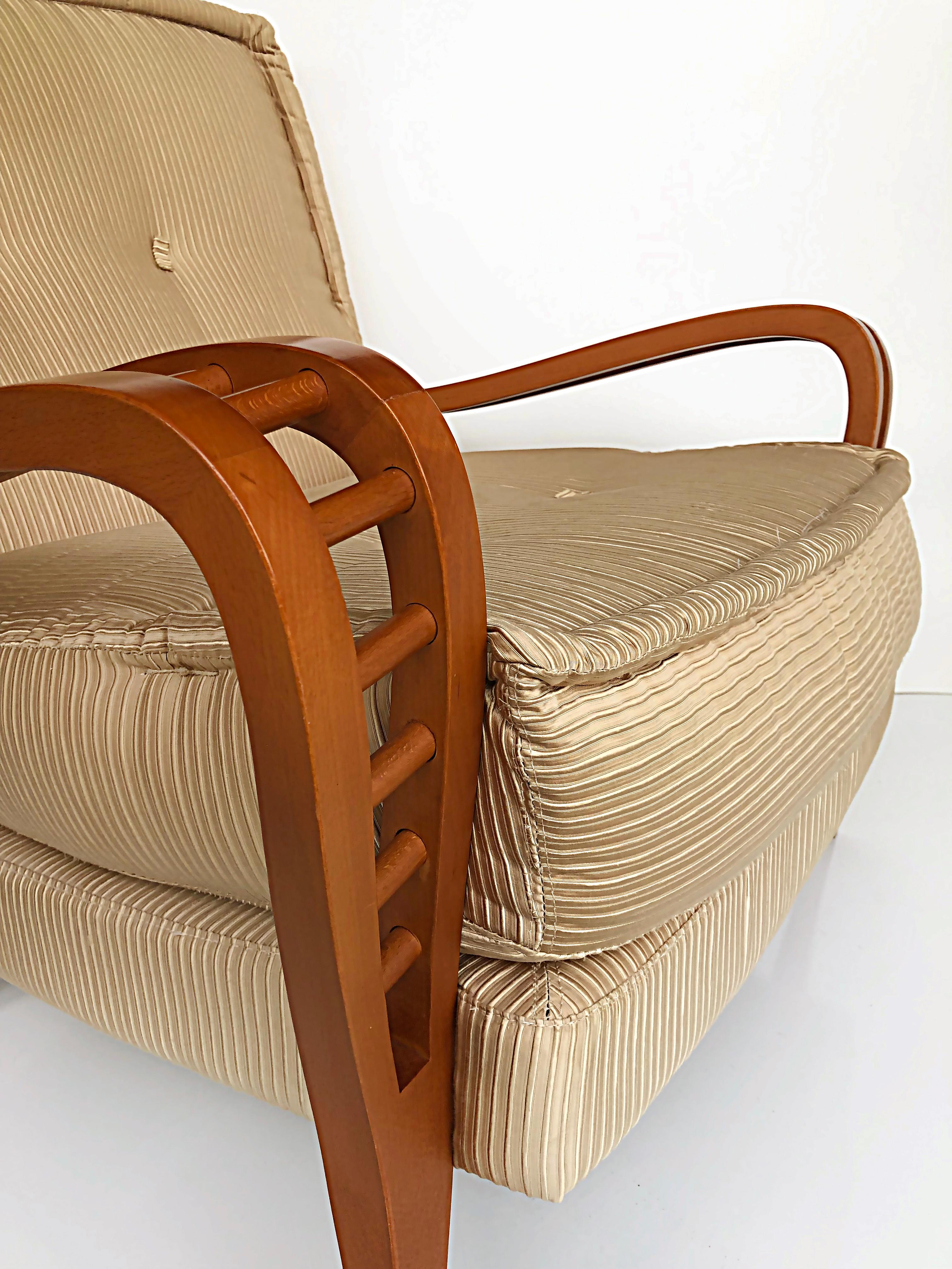 Saporiti, Il Loft Martina Club Chairs, Bergamo Etoile Fabric, Pair 7