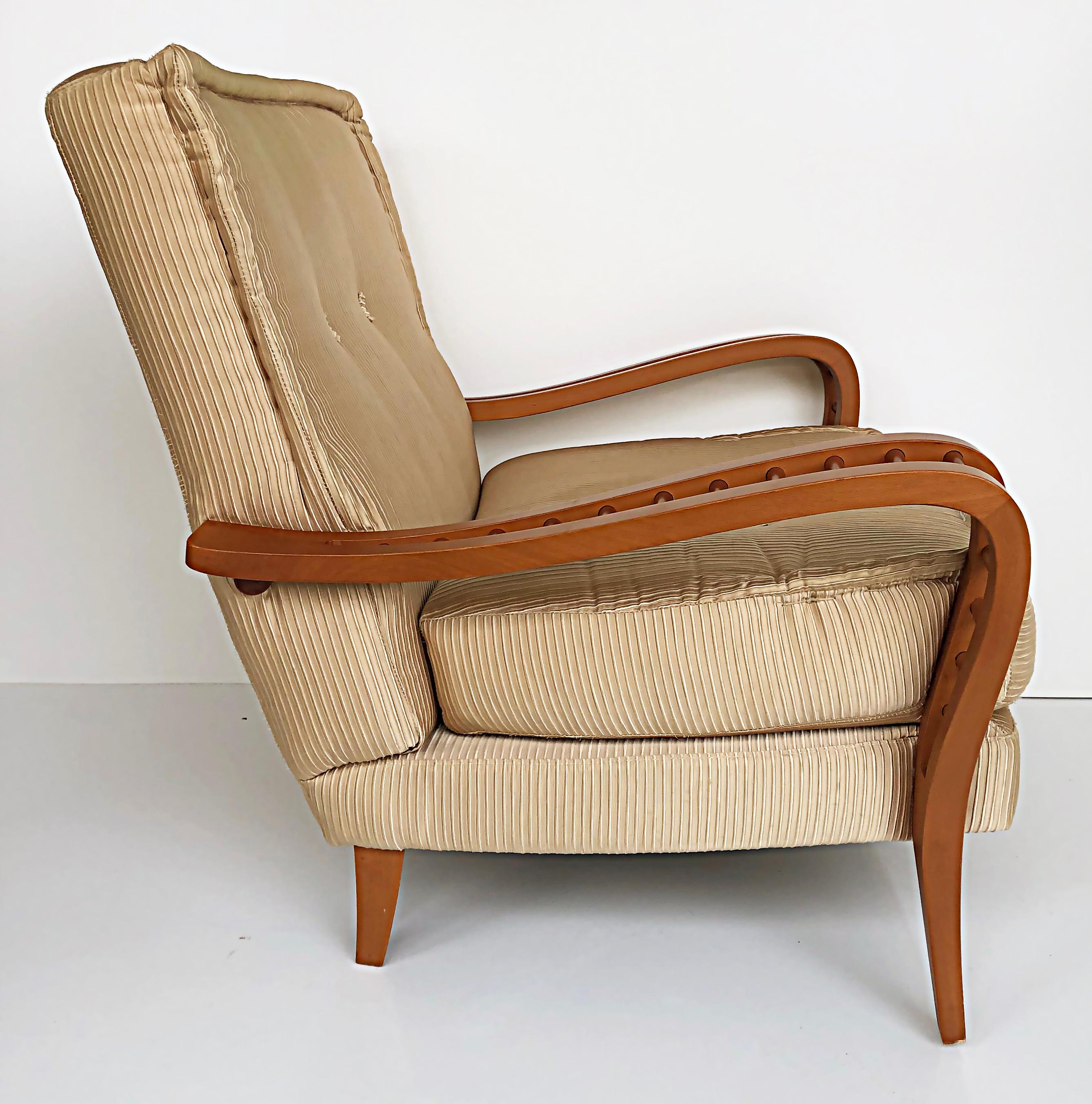 Organic Modern Saporiti, Il Loft Martina Club Chairs, Bergamo Etoile Fabric, Pair For Sale