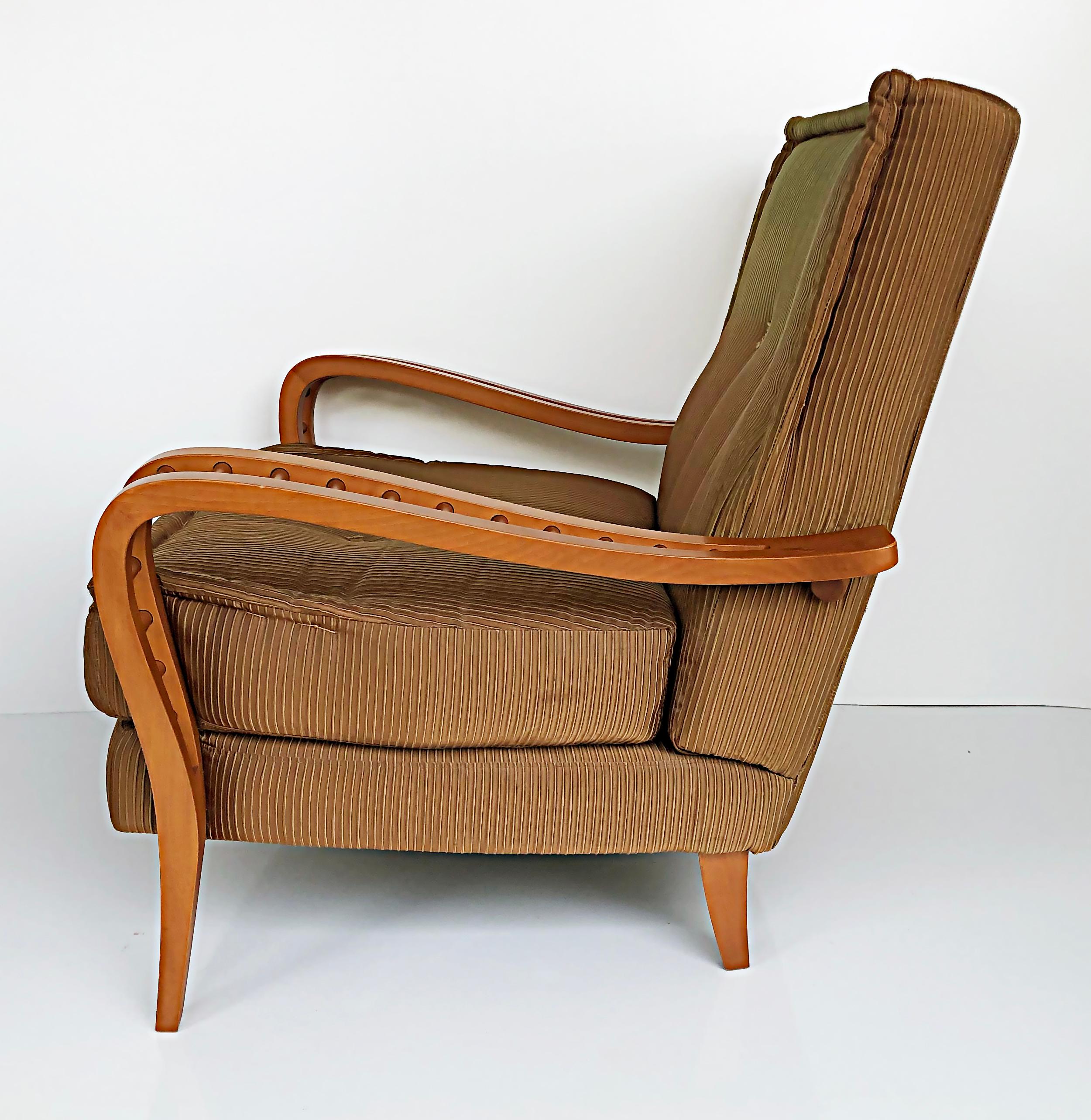 Italian Saporiti, Il Loft Martina Club Chairs, Bergamo Etoile Fabric, Pair