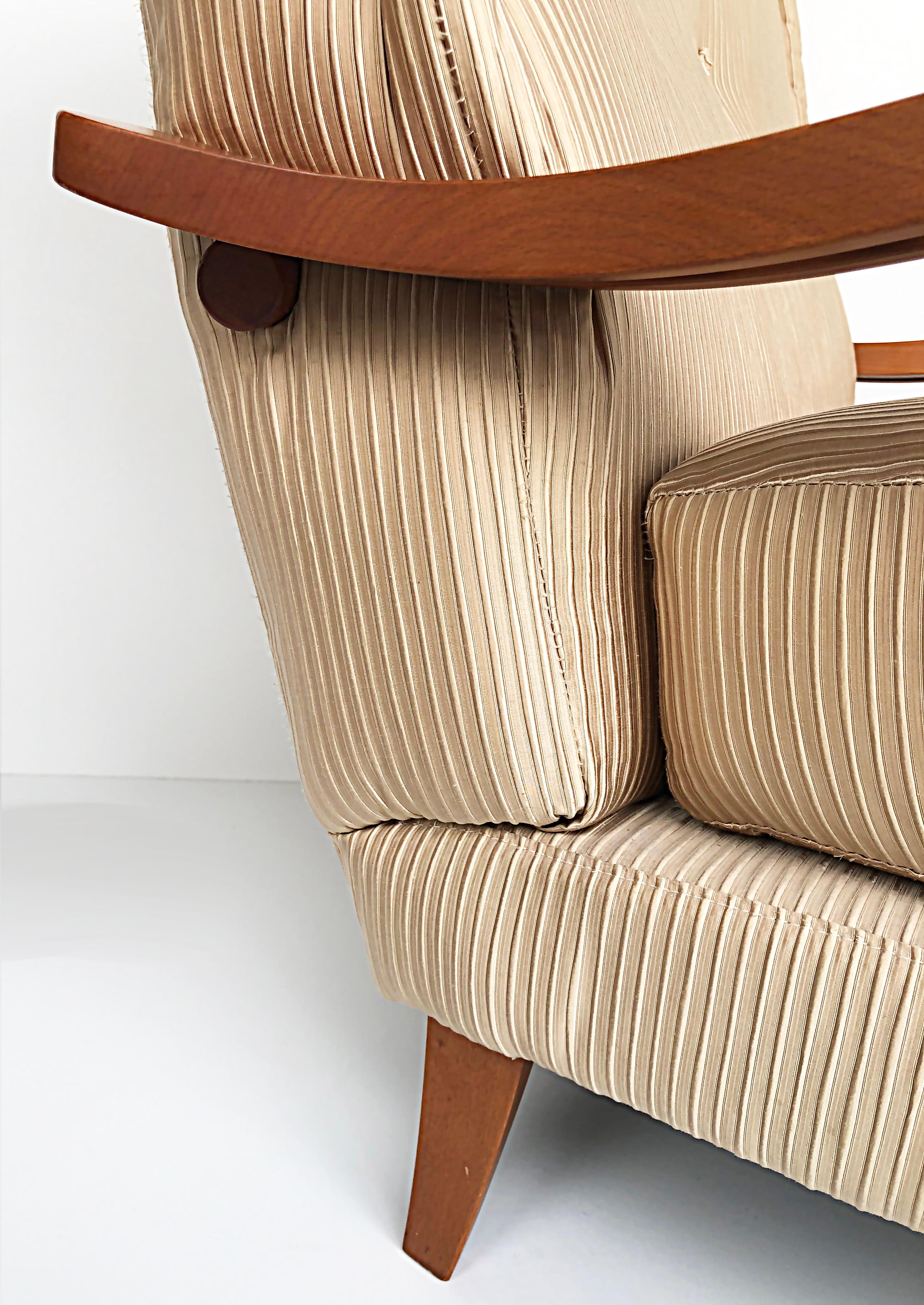 Contemporary Saporiti, Il Loft Martina Club Chairs, Bergamo Etoile Fabric, Pair For Sale