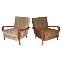 Saporiti, Il Loft Martina Club Chairs, Bergamo Etoile Fabric, Pair
