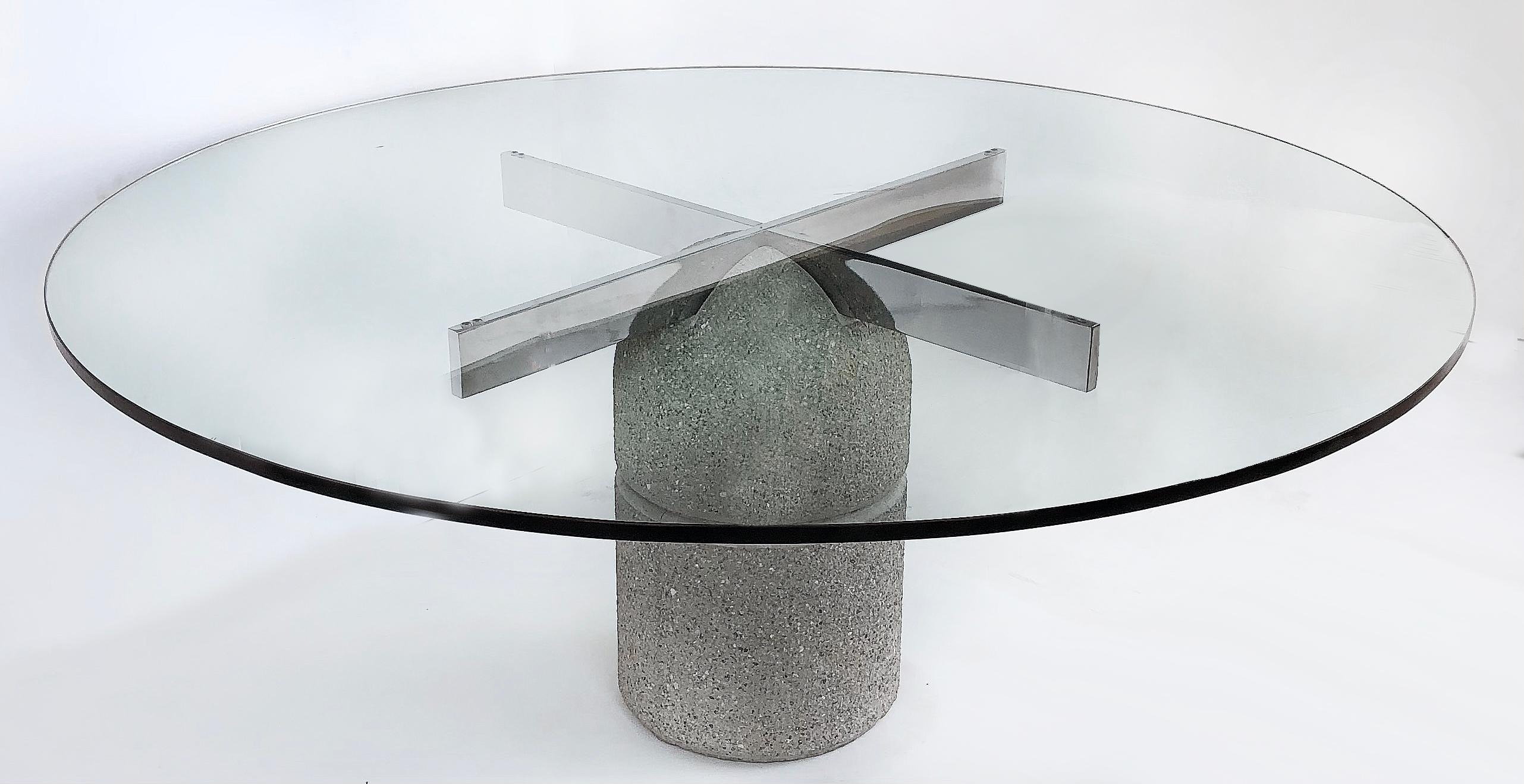 concrete and glass dining table