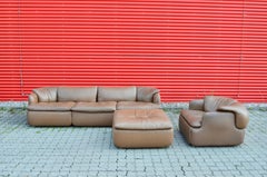 Saporiti Italia Confidential Sofa, Armchair and Ottoman Living Room Set, 1970s