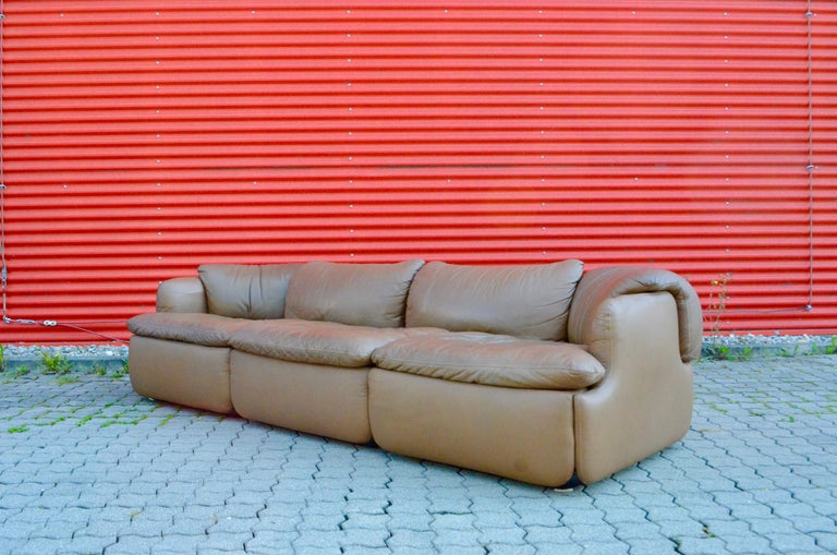 Late 20th Century Saporiti Italia Confidential Sofa, Armchair and Ottoman Living Room Set, 1970s