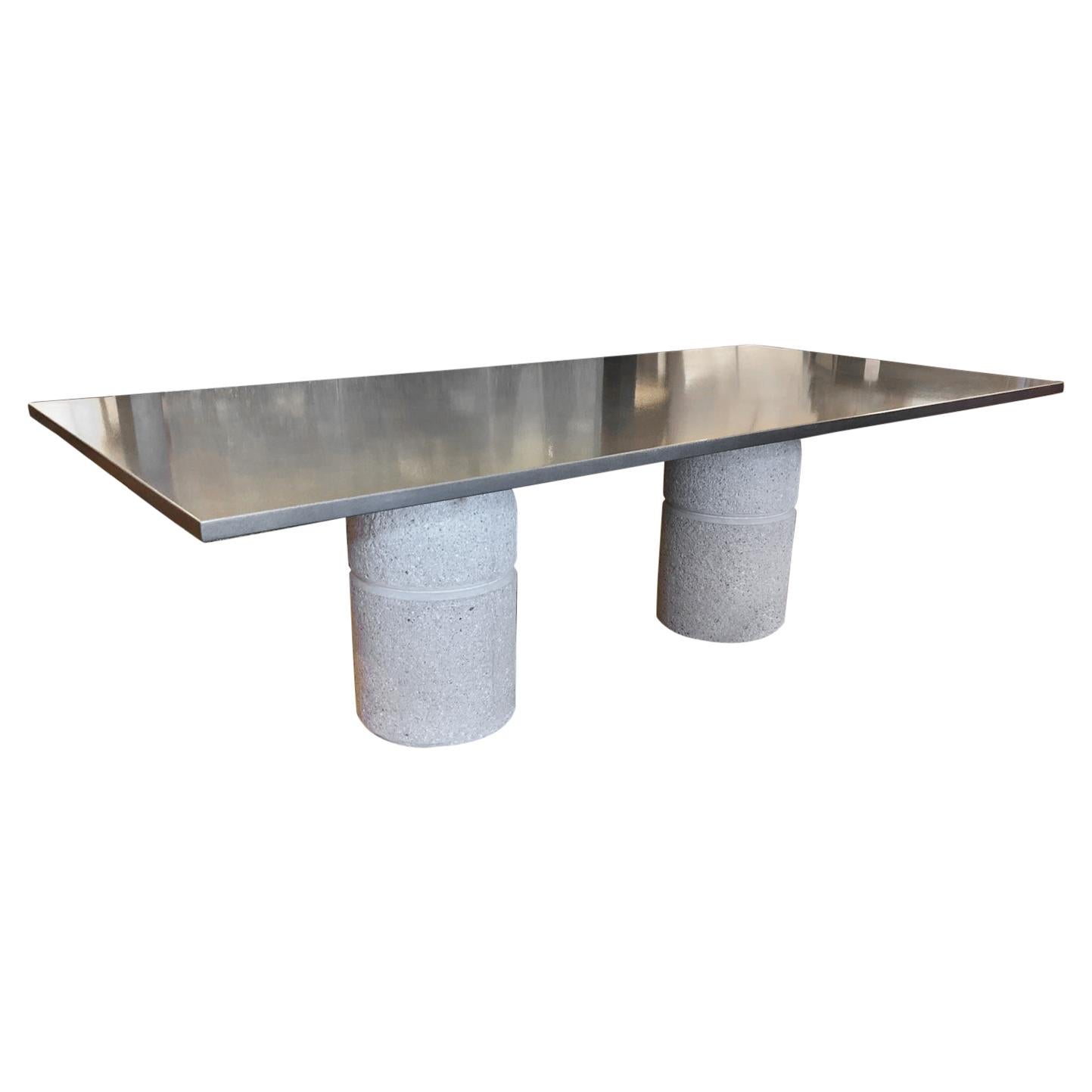 Saporiti Italia Giovanni Offredi Paracarro Double Pedestal Dining Table For Sale