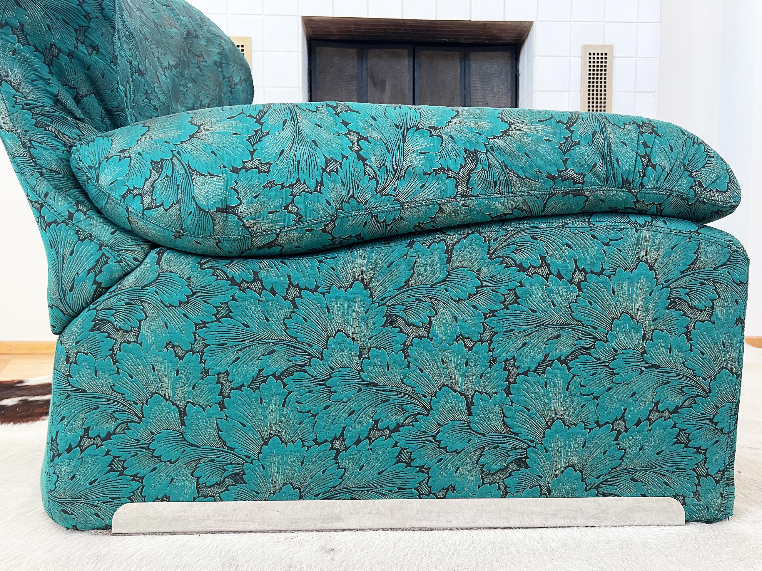 Saporiti Italia Giovanni Offredi Vela Alta Lounge Chair + Ottoman 70s For Sale 3