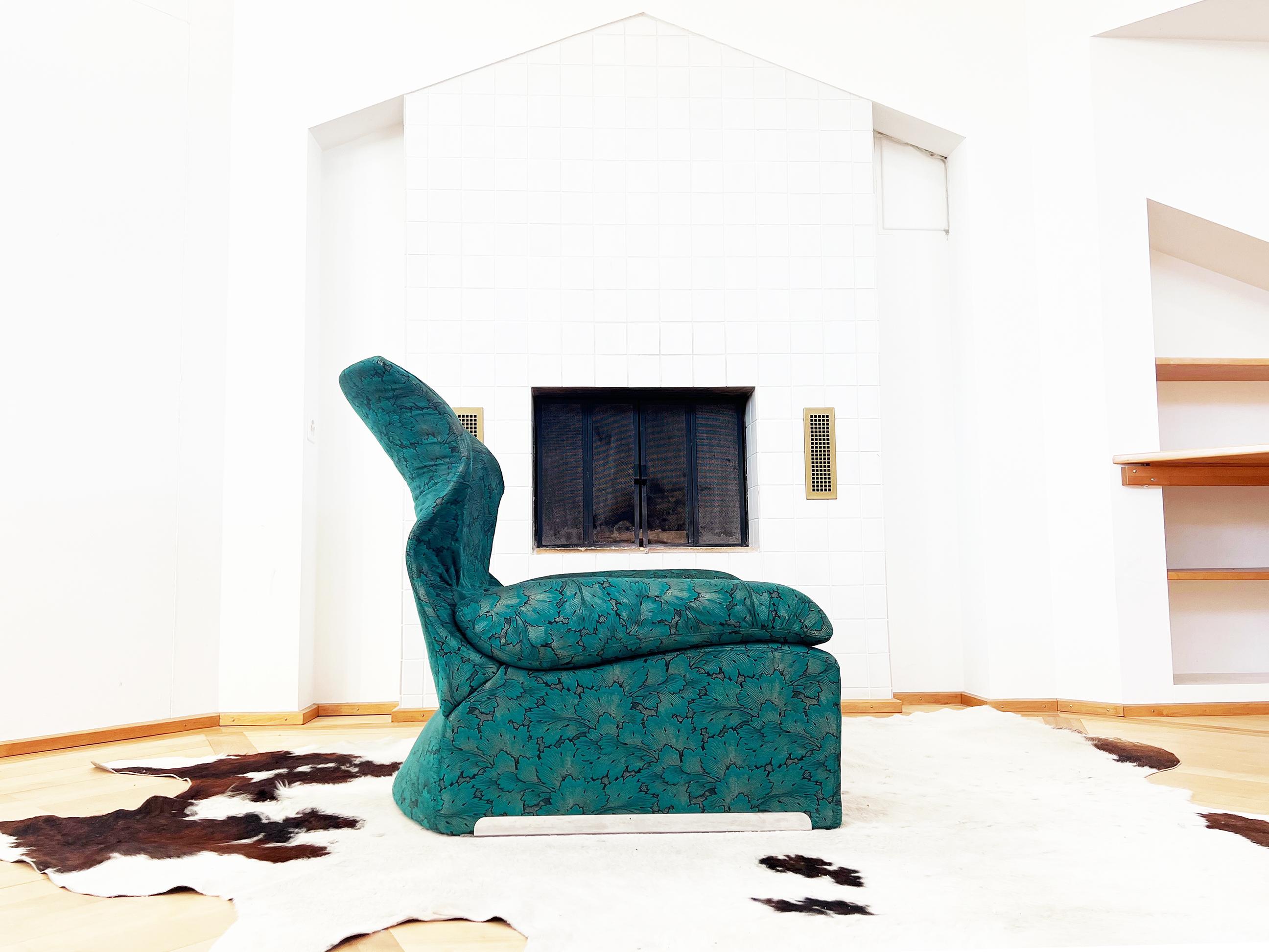 Saporiti Italia Giovanni Offredi Vela Alta Lounge Chair + Ottoman 70s For Sale 1
