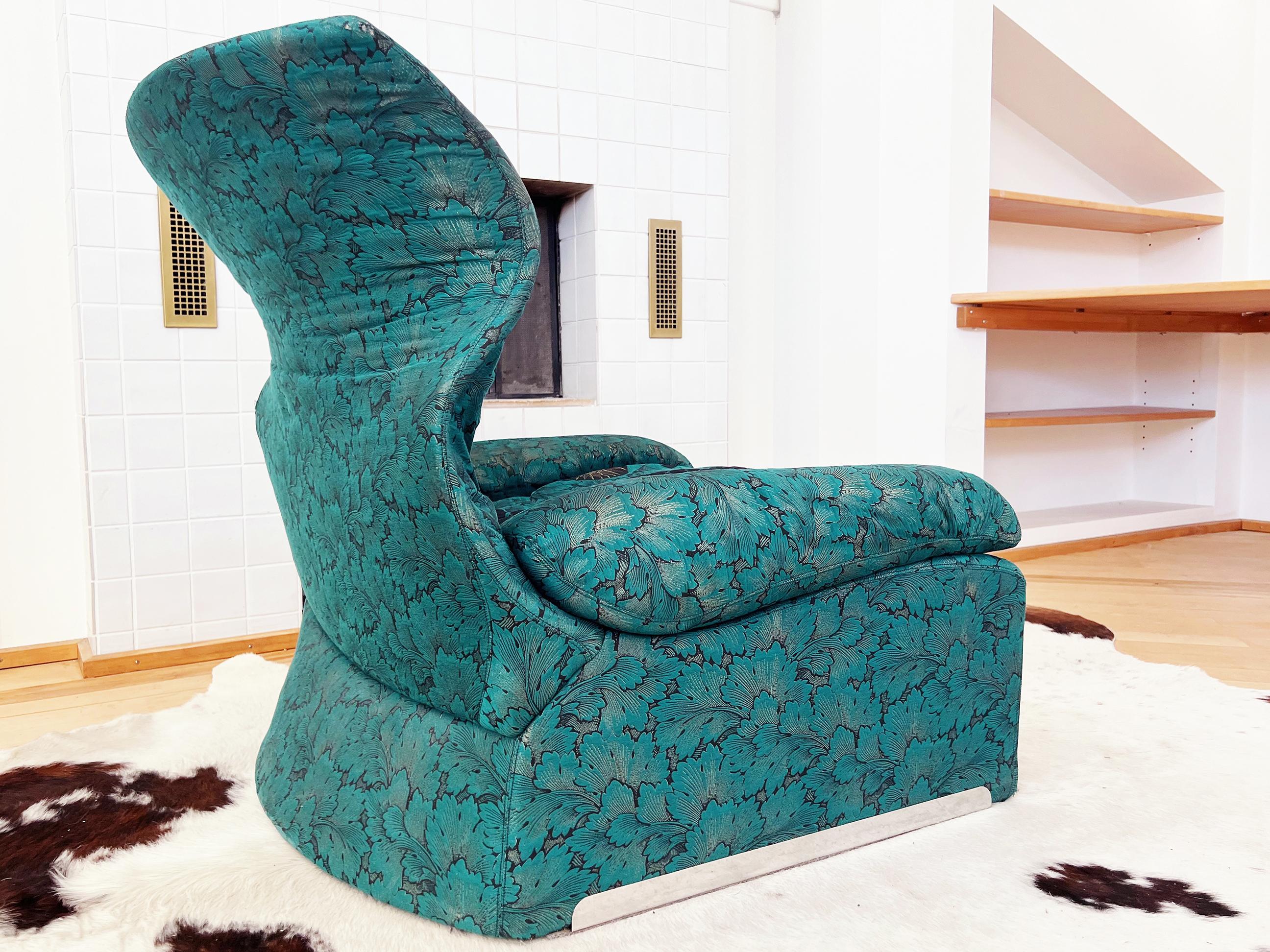 Saporiti Italia Giovanni Offredi Vela Alta Lounge Chair + Ottoman 70s For Sale 2