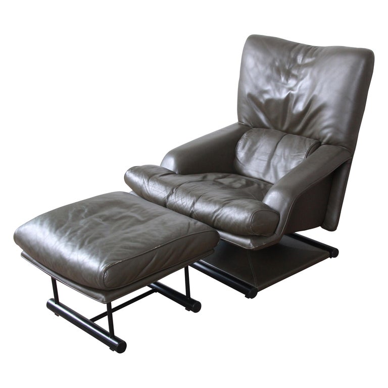 Featured image of post Mid Century Modern Leather Chair With Ottoman - Modern lounge chair and ottoman black italian with rosewood/palisander.