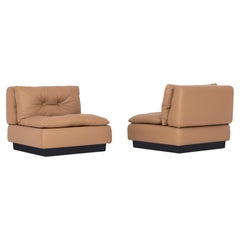 Saporiti Italia Pair of Lounge Chairs, Italy 1970s