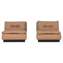 Saporiti Italia Pair of Lounge Chairs, Italy 1970s