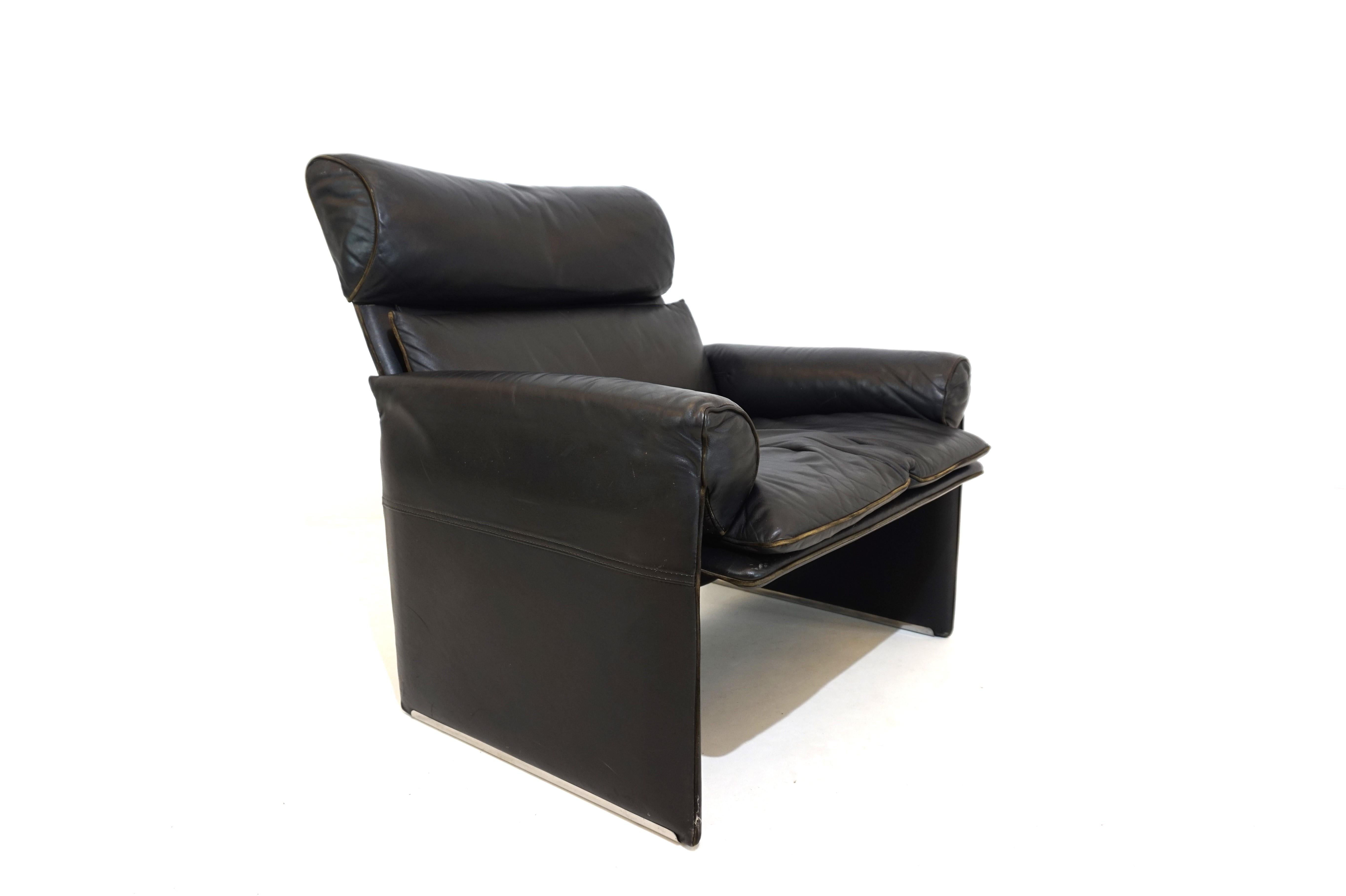 Saporiti Italia set de 2 fauteuils en cuir par Giovanni Offredi en vente 8