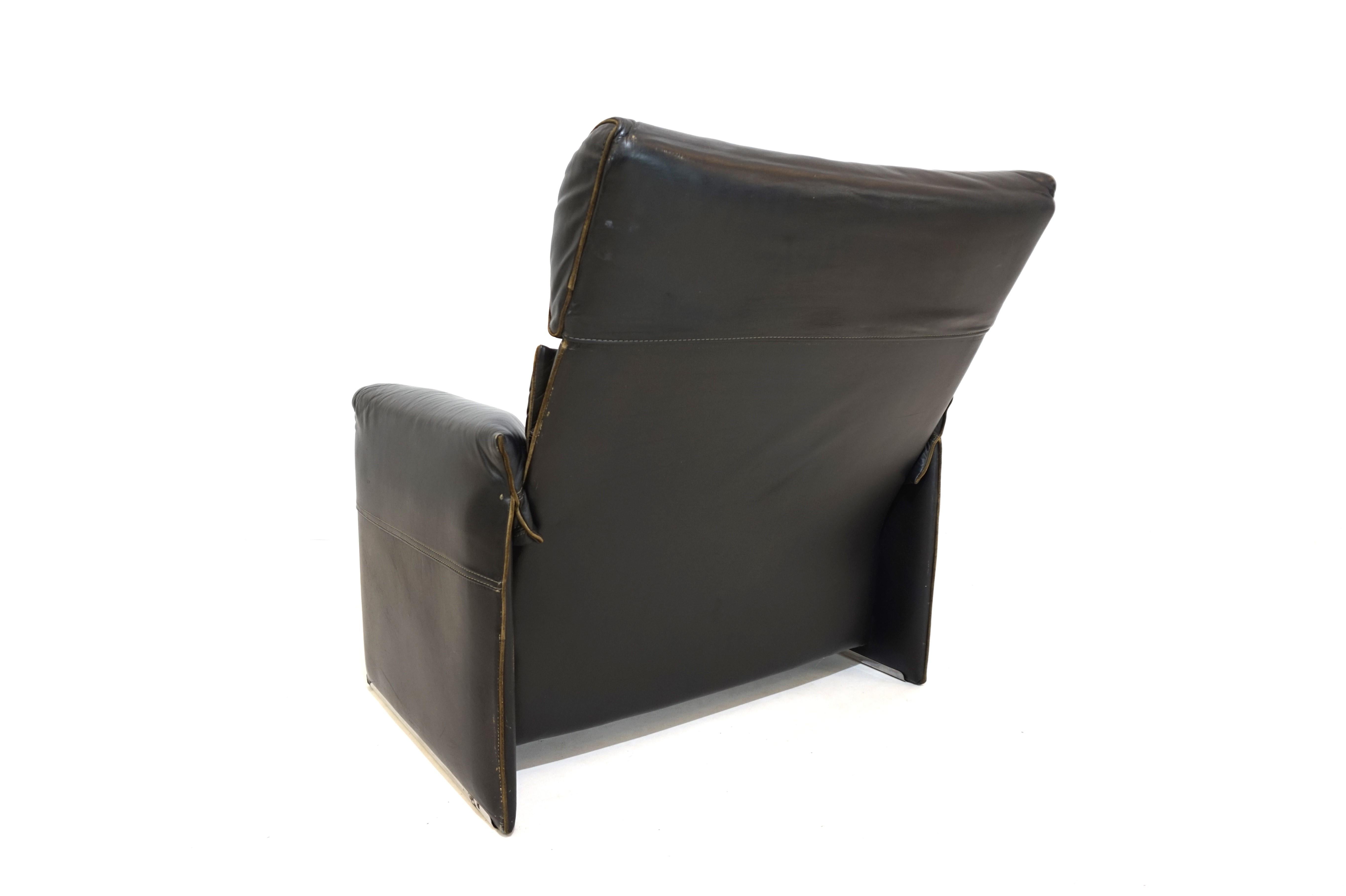 Saporiti Italia set de 2 fauteuils en cuir par Giovanni Offredi en vente 13