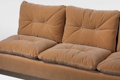 Saporiti Italia Sofa, Italy 1970s, Reupholstered in Kerry Joyce Velvet