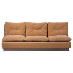 Retro Saporiti Italia Sofa, Italy 1970s, Reupholstered in Kerry Joyce Velvet