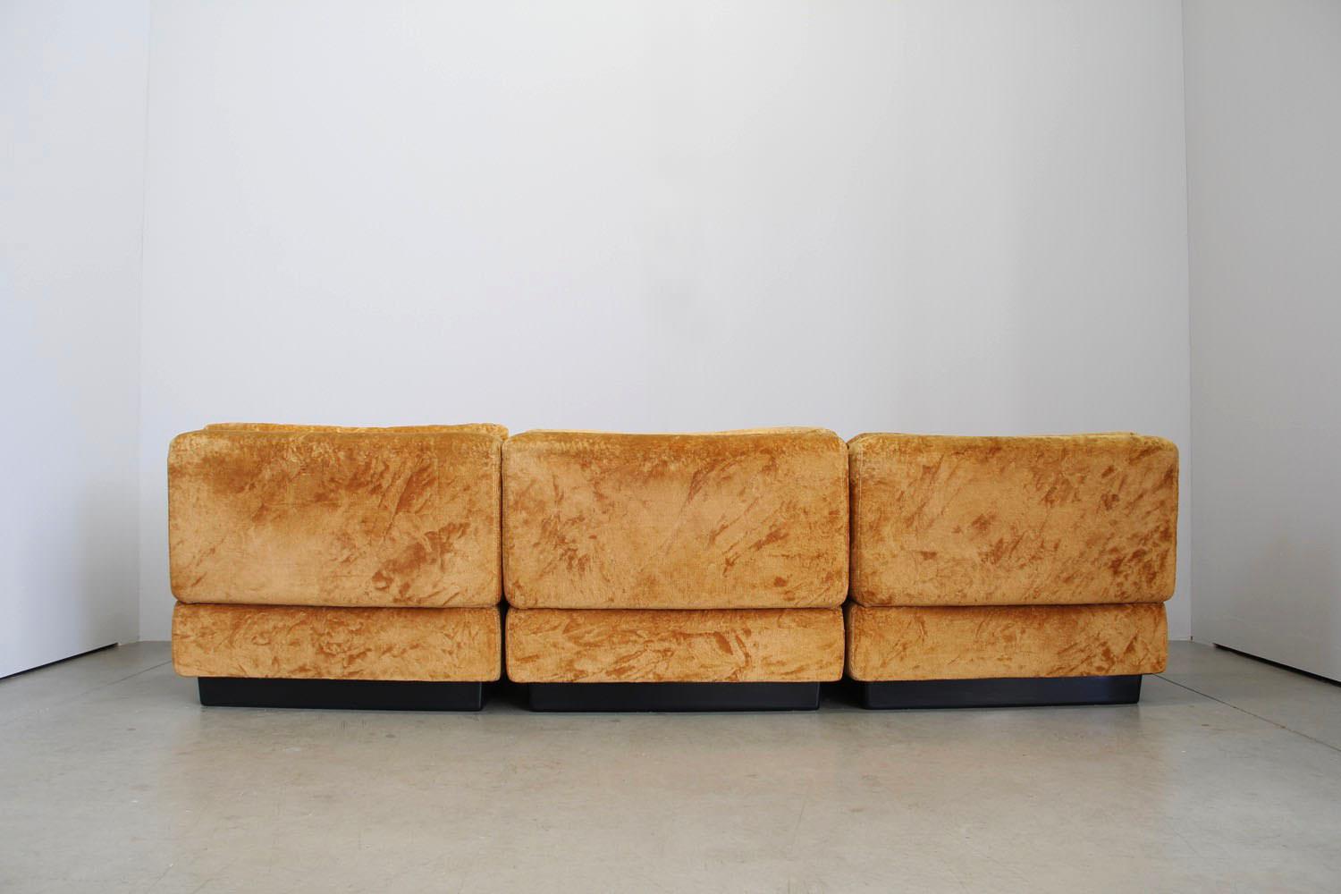 Mid-Century Modern Saporiti Italia Sofa Modular Seating System, 1970s