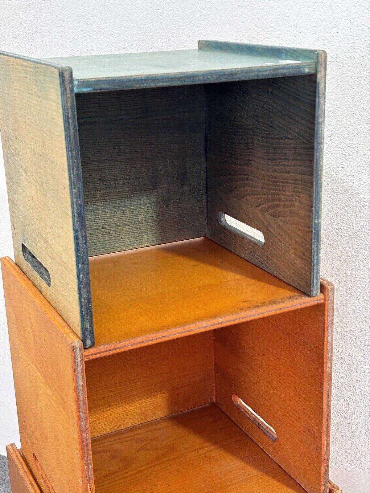 Saporiti Italia Tris Tische stapelbar Holz 1970er Jahre Design Modernariato im Angebot 2