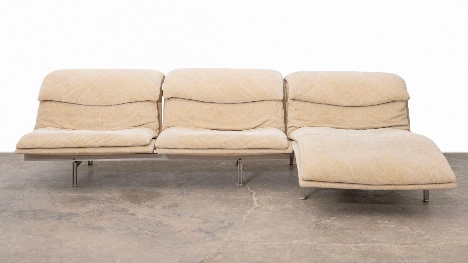 Saporiti Italia Zweisitzer-Sofa „Wave“ von Giovanni Offredi, 1970er Jahre im Angebot 5