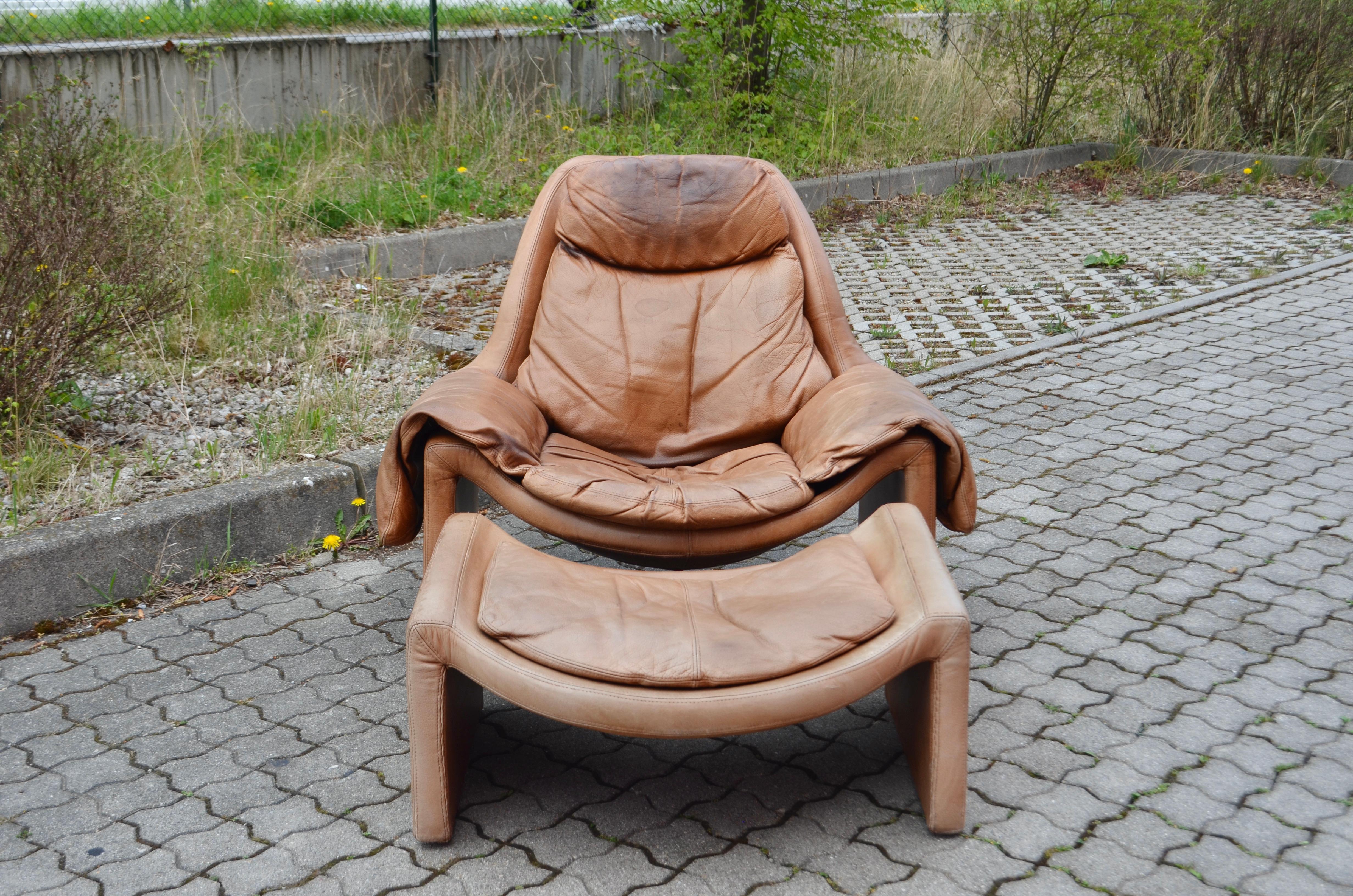 Saporiti Italia Vittorio Introini P60 Lounge Chair and Ottoman Proposals 6