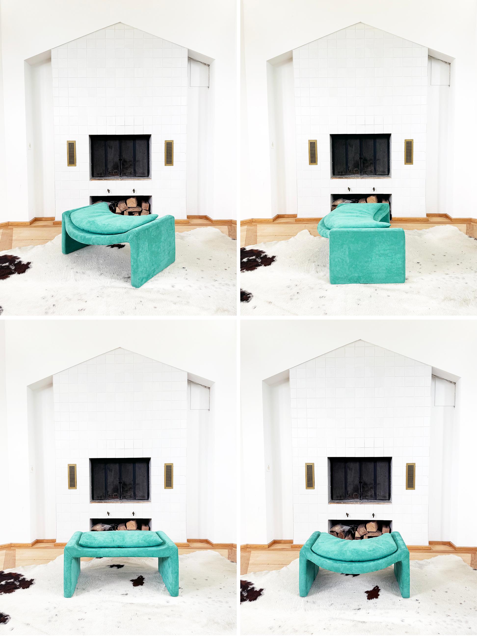 Saporiti Italia Vittorio Introini Sillón P60 + Otomana P61 de Proposals 70s en venta 5