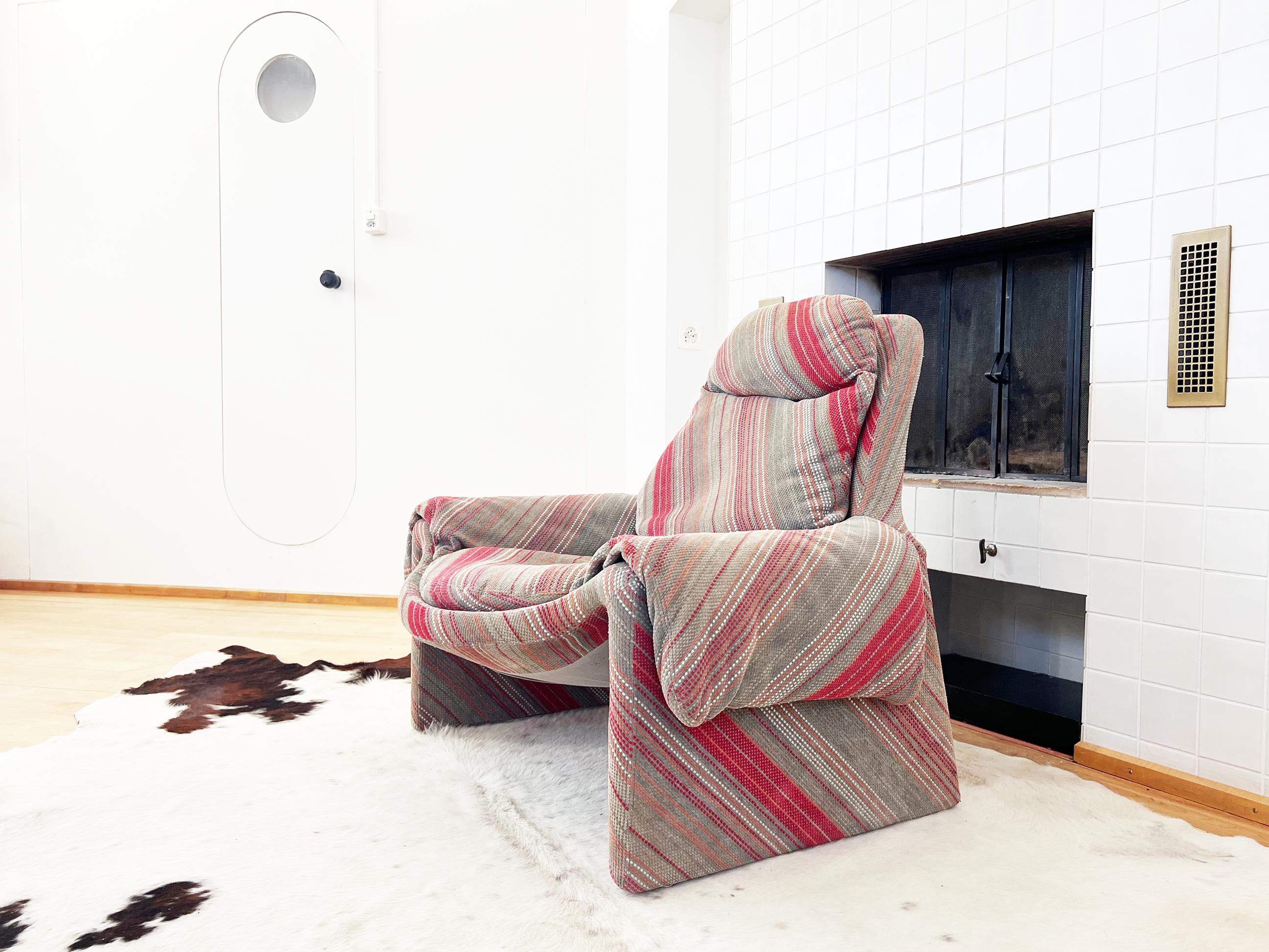 Saporiti Italia Vittorio Introini Sillón P60 + Otomana P61 de Proposals 70s Italiano en venta