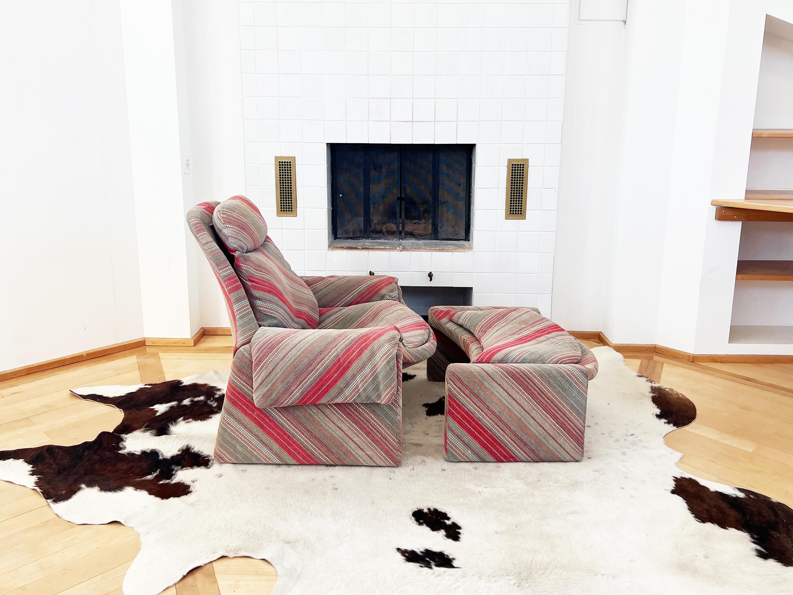 Saporiti Italia Vittorio Introini Sillón P60 + Otomana P61 de Proposals 70s finales del siglo XX en venta