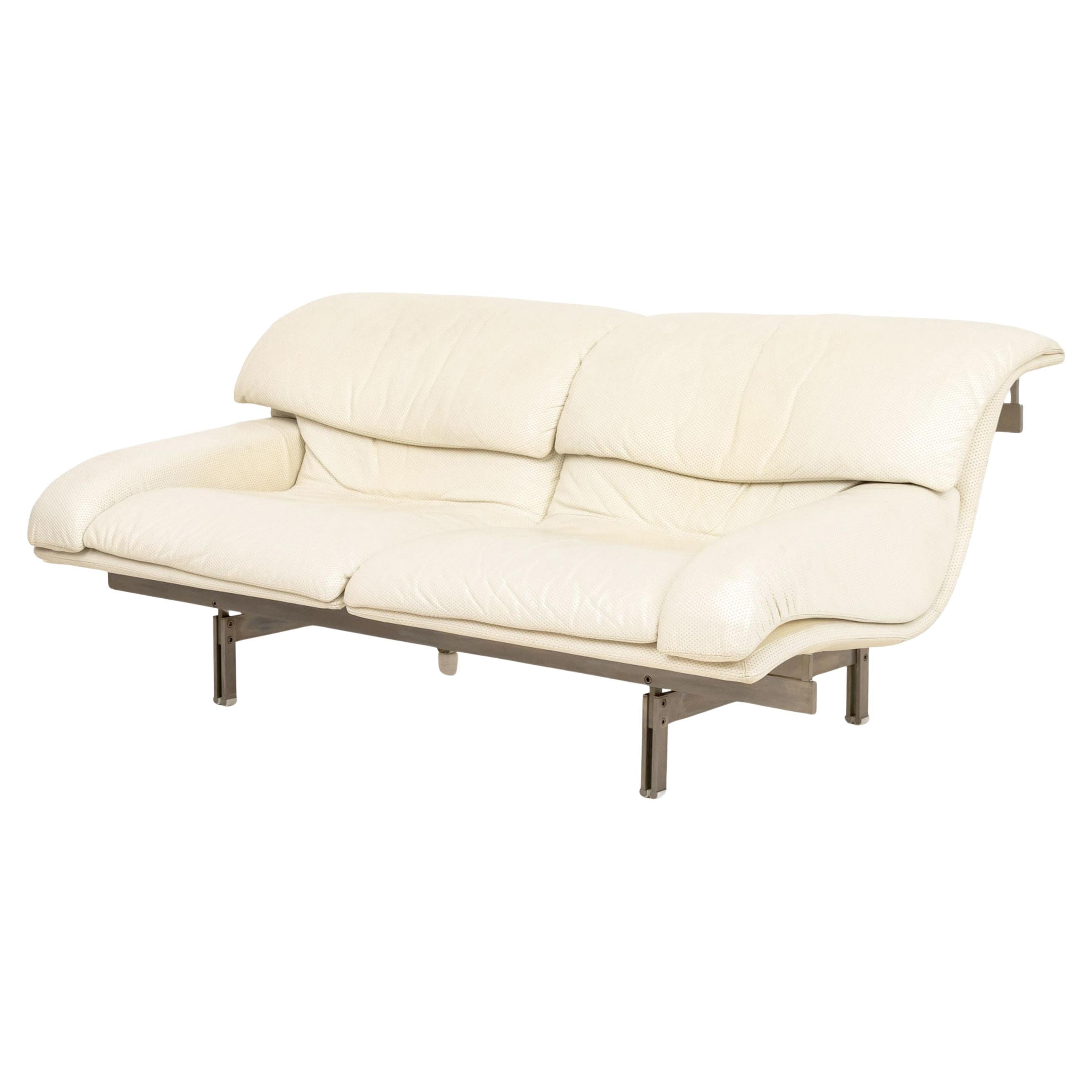 Saporiti Italia "Wave" Leather Two-Seat Sofa