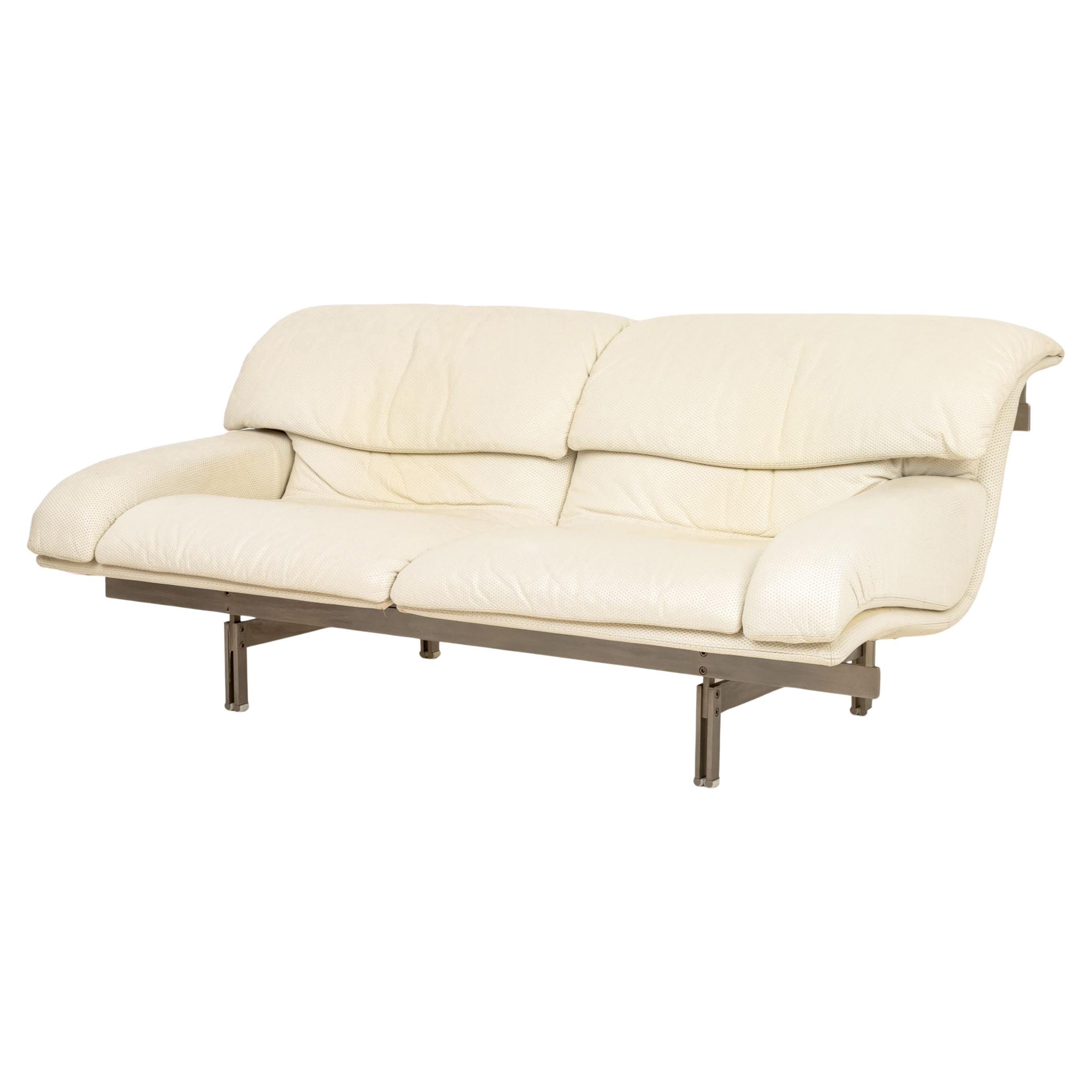 Saporiti Italia "Wave" Leather Two-Seat Sofa