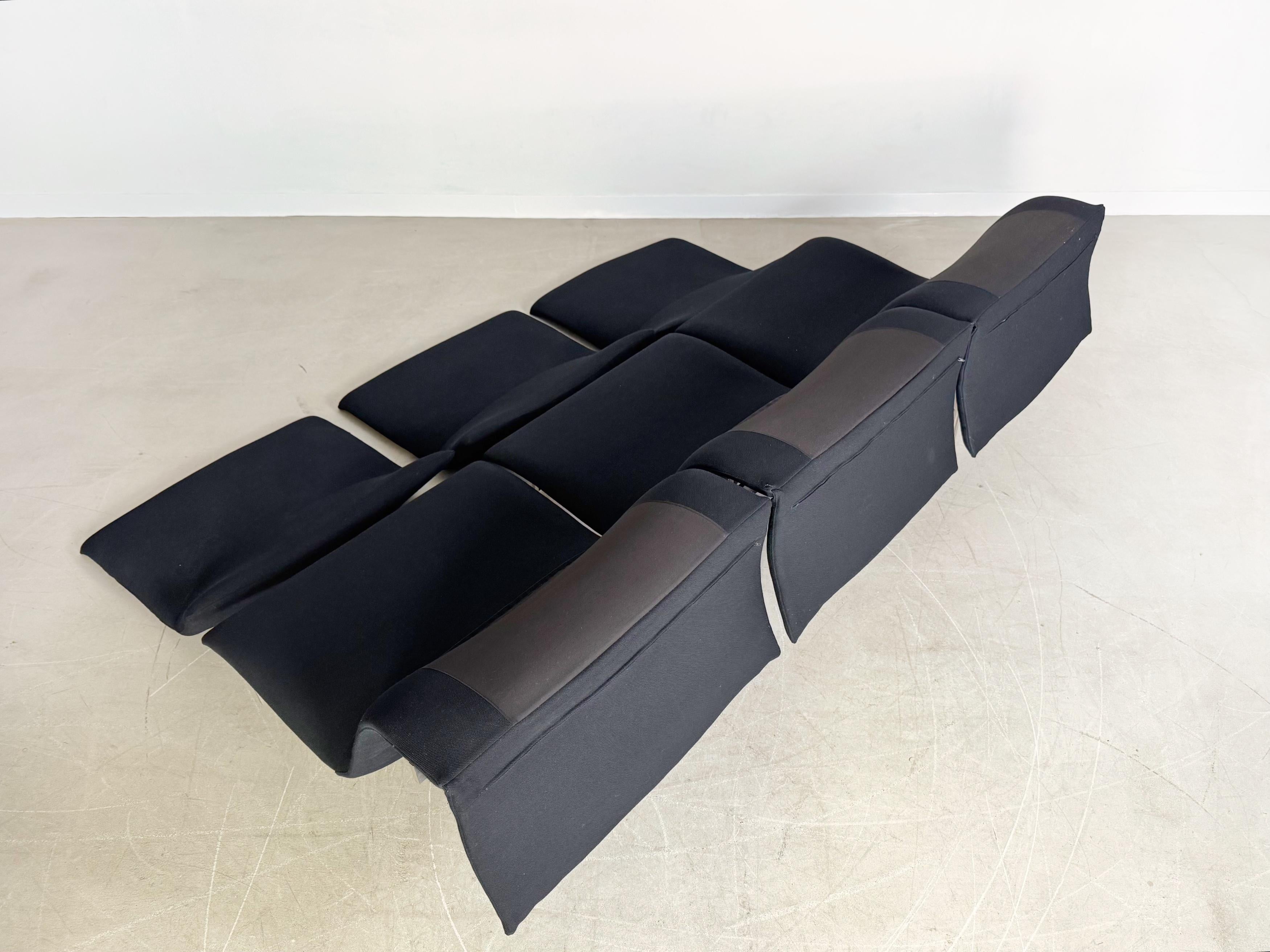 Saporiti Italia Sofá Wave Giovanni Offredi 1970 Dreisitzer Design en venta 3