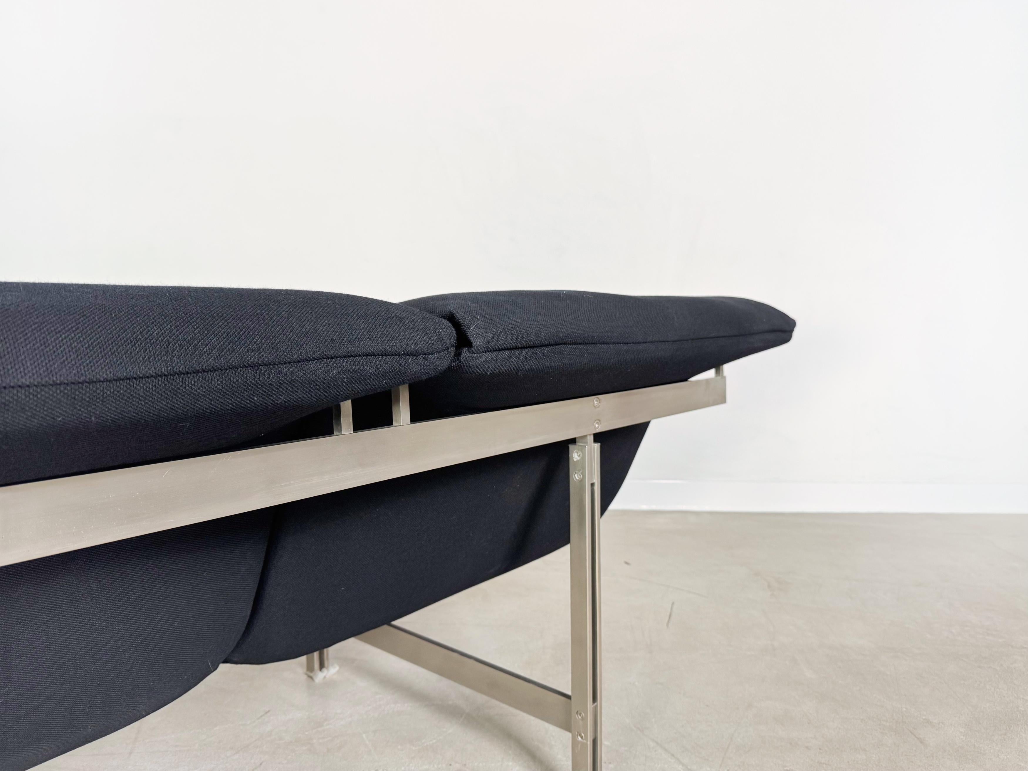 Saporiti Italia Sofá Wave Giovanni Offredi 1970 Dreisitzer Design Acero en venta