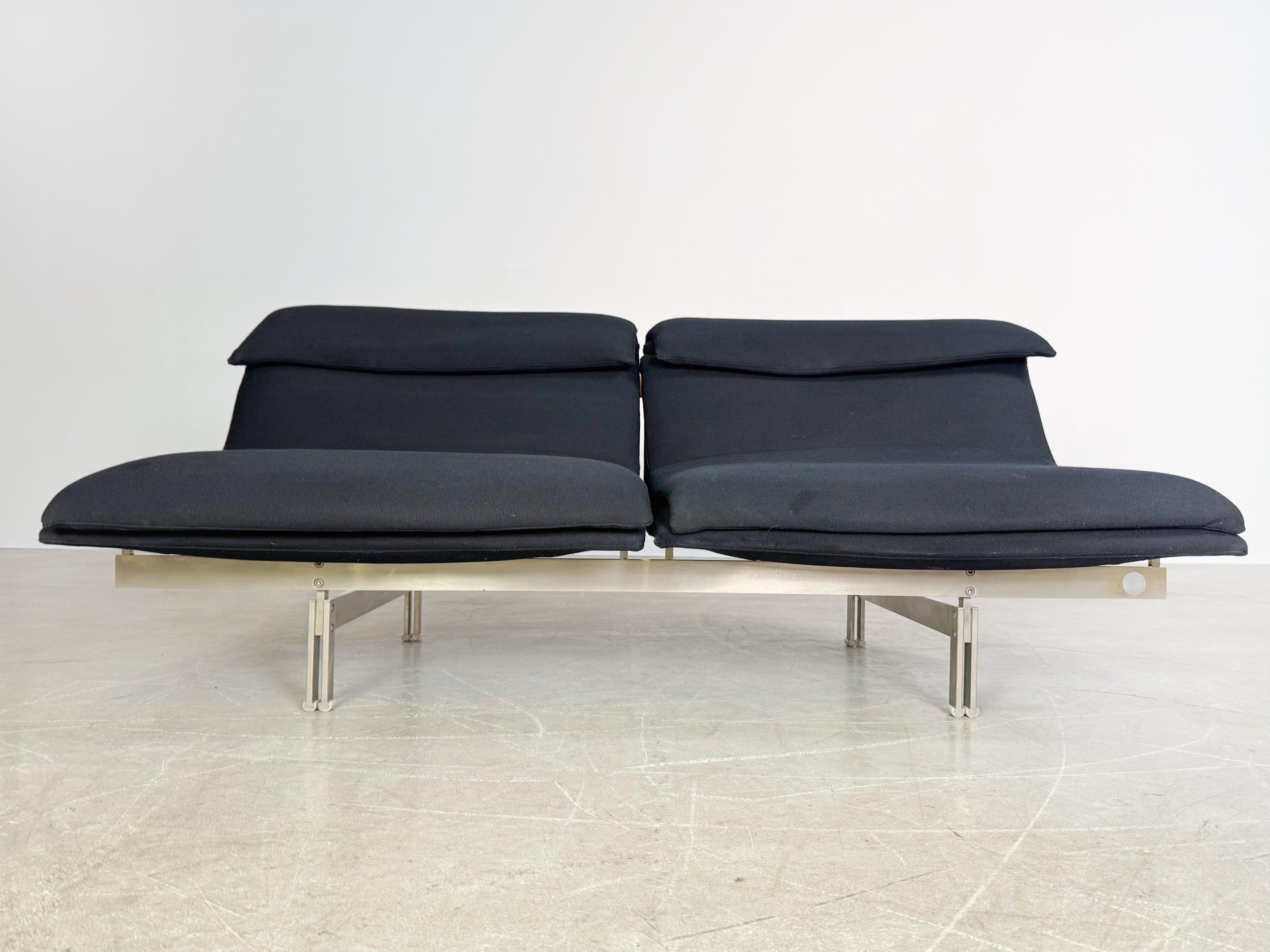 Mid-Century Modern Canapé Wave de Saporiti Italia Giovanni Offredi 1970 Zweisitzer Design en vente
