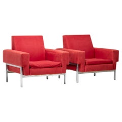 Sillones rojos Saporiti Kiushu Distintivo diseño moderno italiano de mediados de siglo