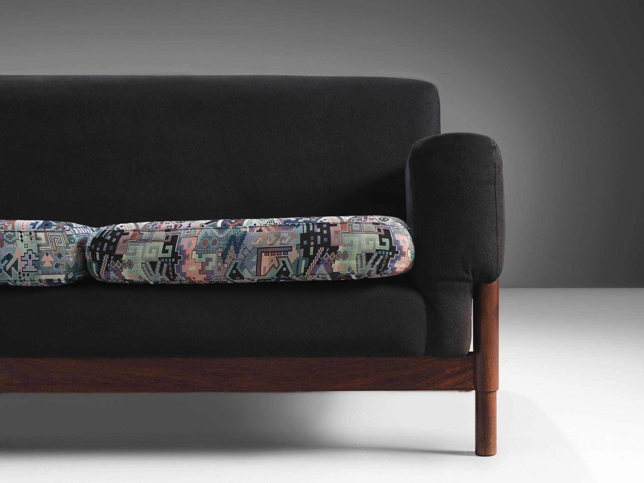 Saporiti Large Sofa in Rosewood In Good Condition In Waalwijk, NL