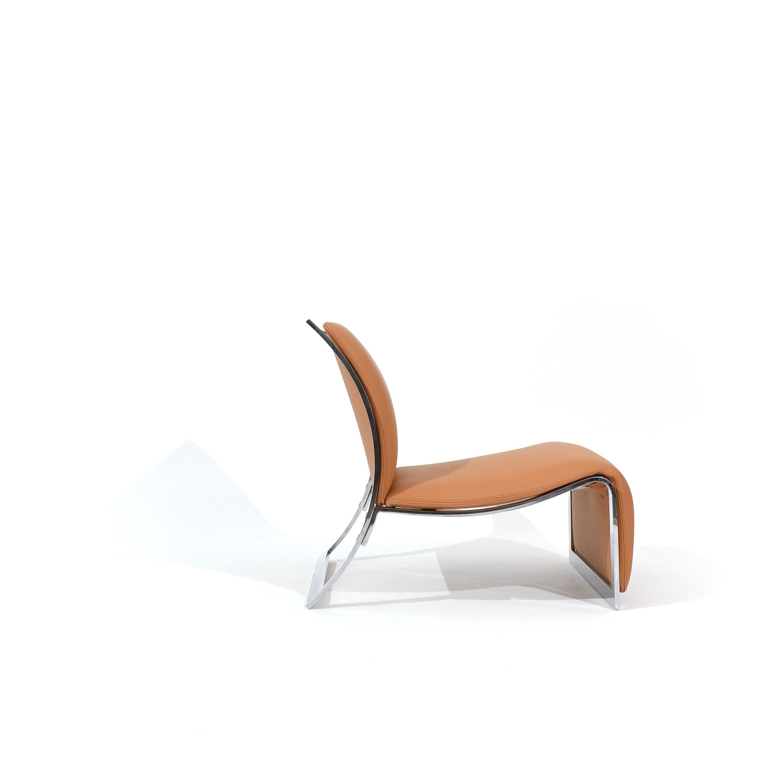 Saporiti leather lounge chairs, Vittorio Introini, Italy, 1965 For Sale 5