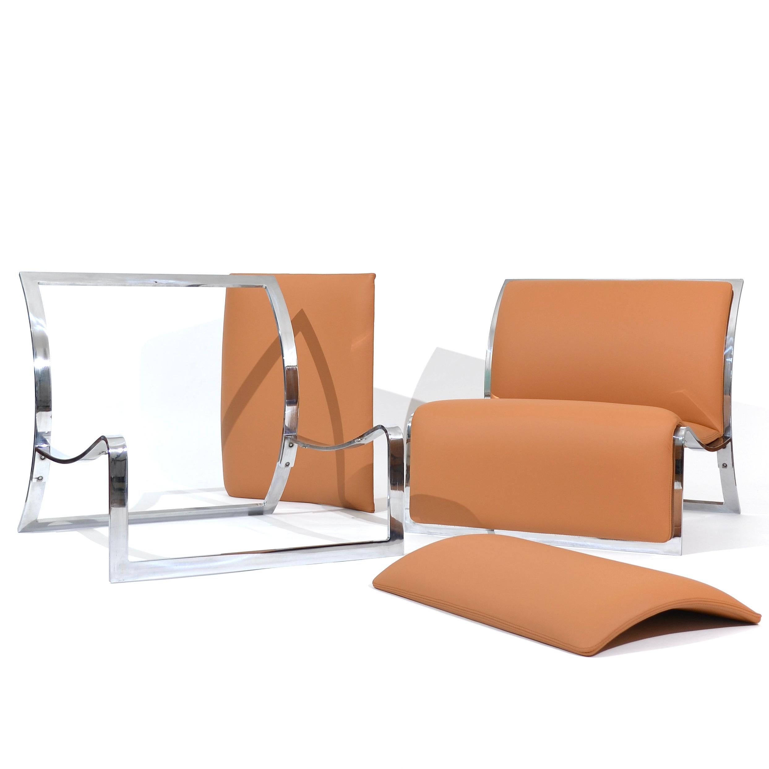 Saporiti leather lounge chairs, Vittorio Introini, Italy, 1965 For Sale 10