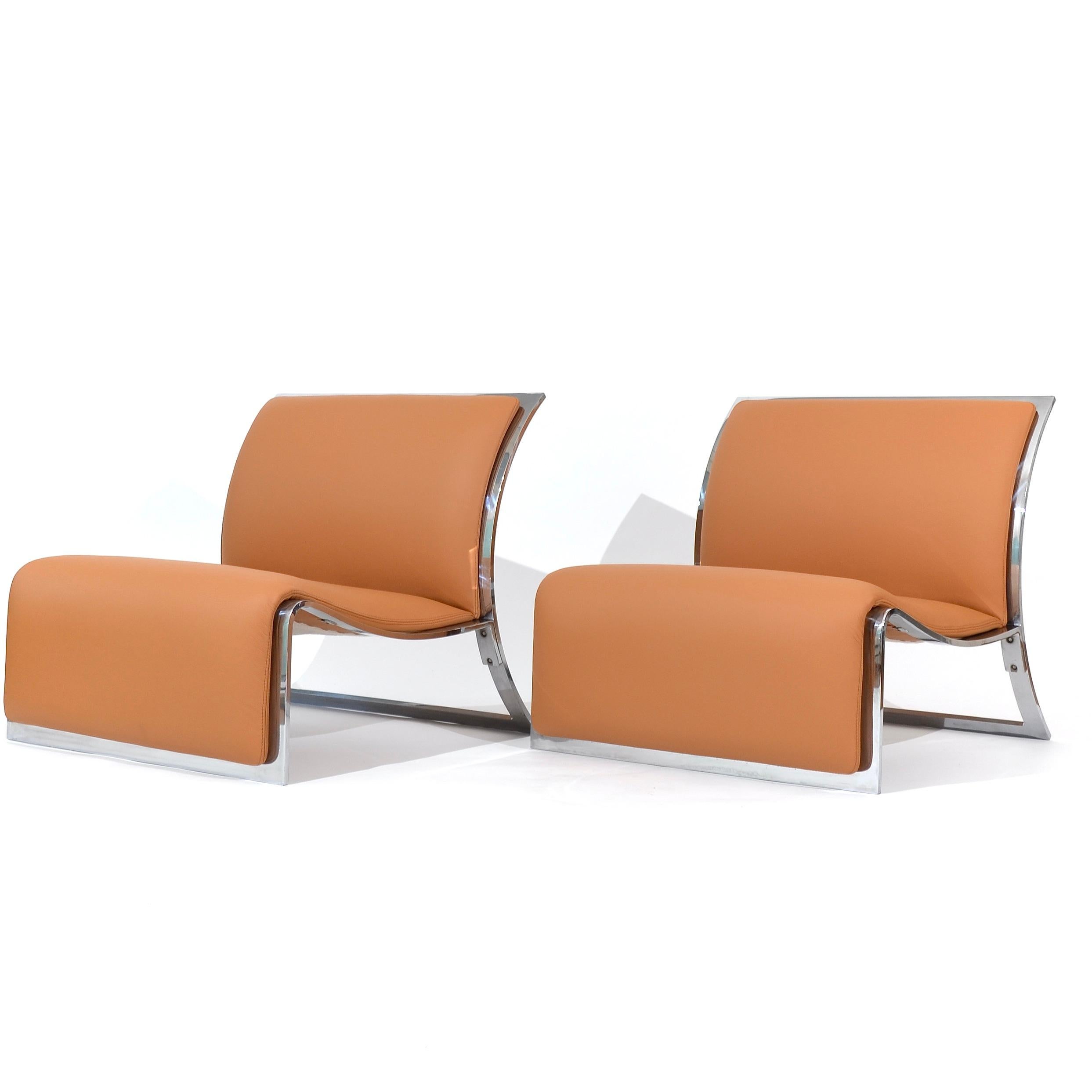 Saporiti leather lounge chairs, Vittorio Introini, Italy, 1965 For Sale 11