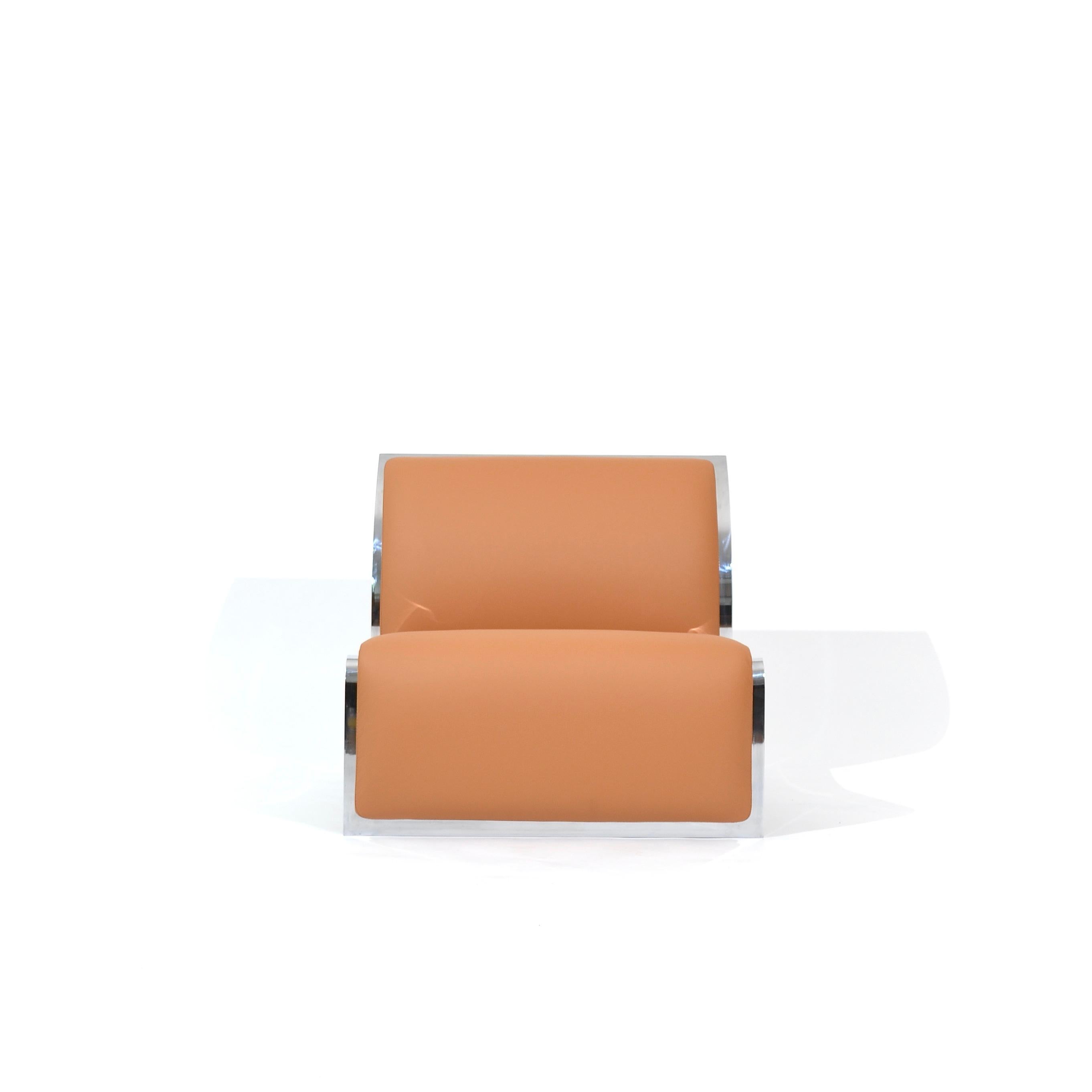 Saporiti-Loungesessel aus Leder, Vittorio Introini, Italien, 1965 (Moderne der Mitte des Jahrhunderts) im Angebot