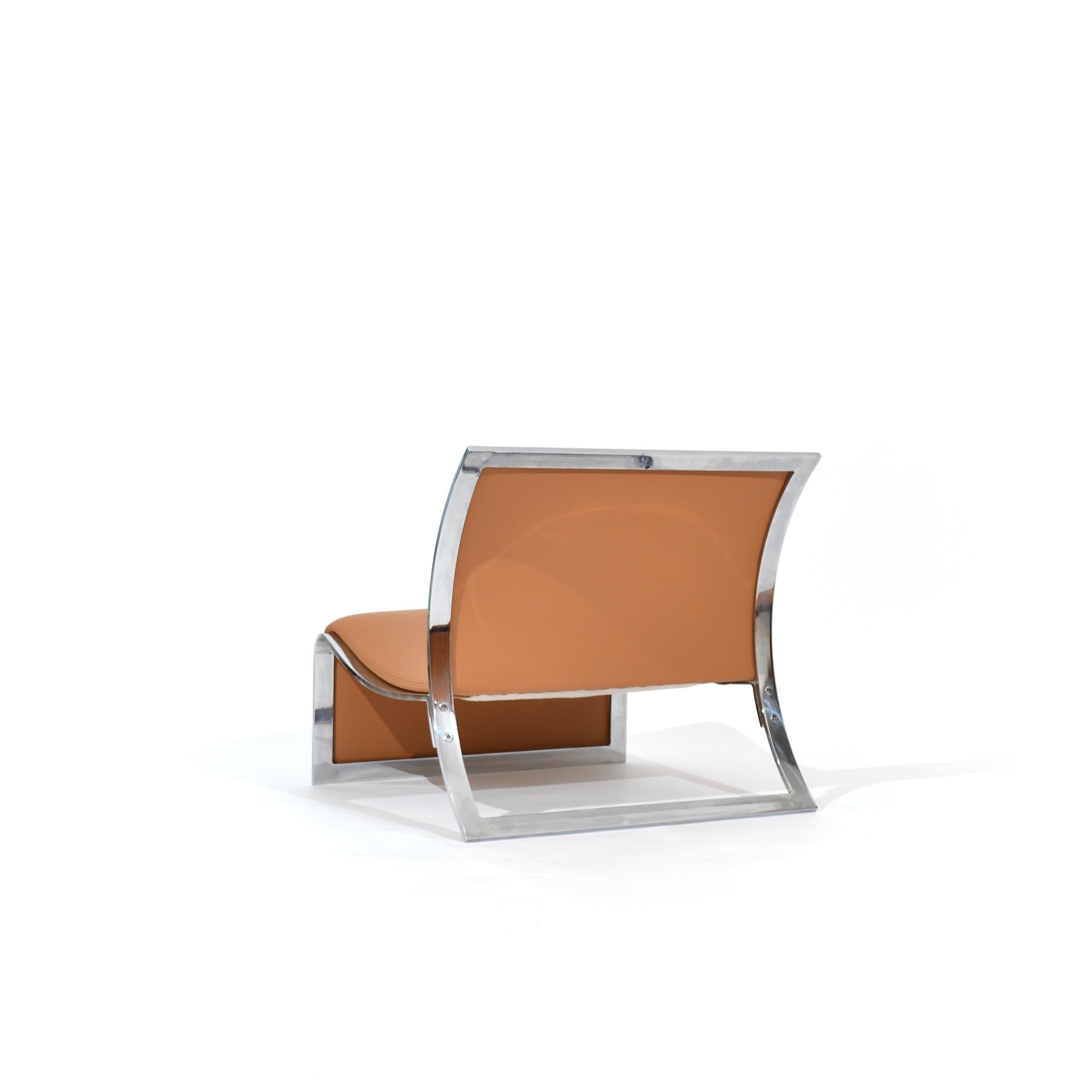 Saporiti leather lounge chairs, Vittorio Introini, Italy, 1965 For Sale 1