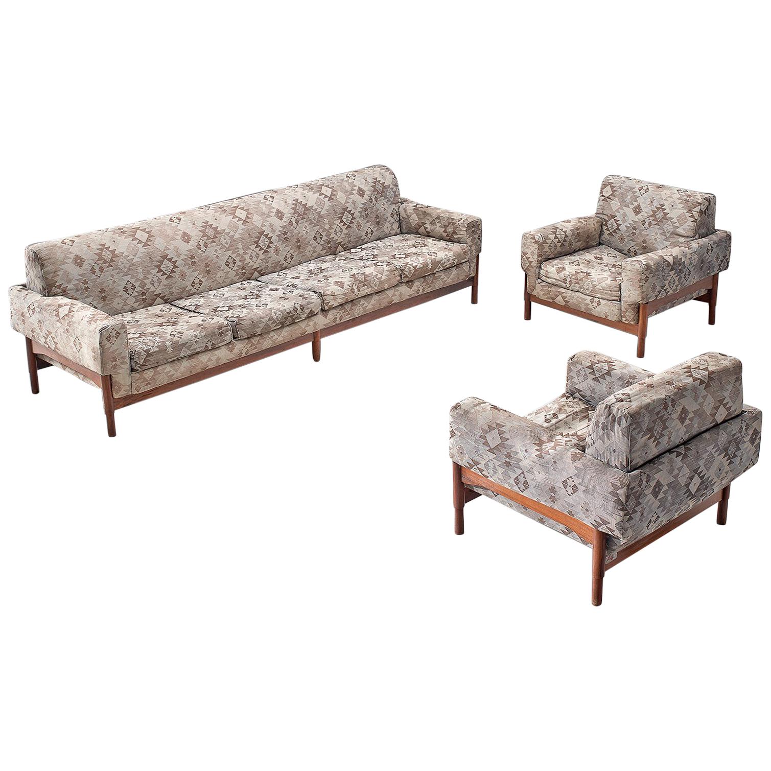 Saporiti Living Room Set with Rosewood Frame