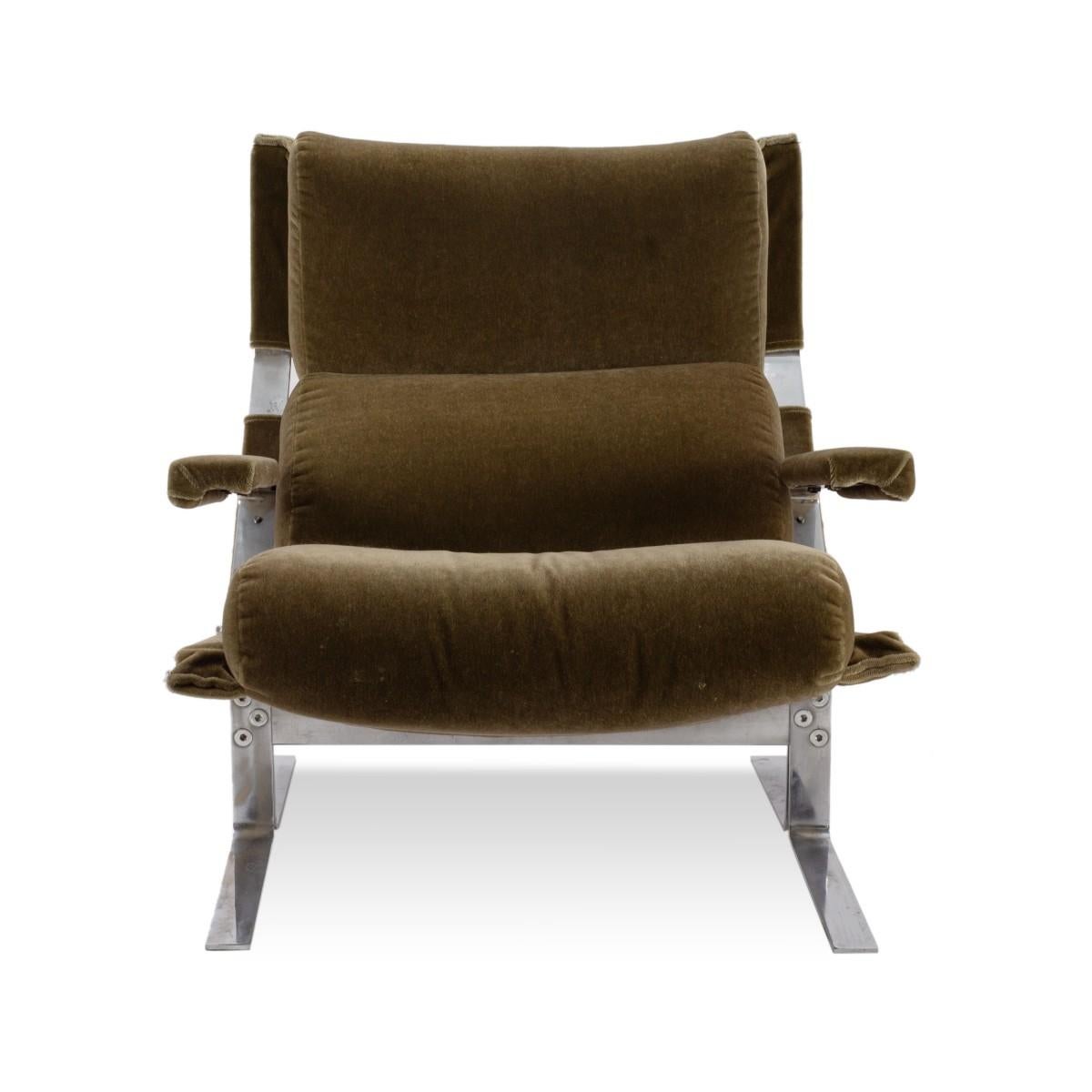 Italian Saporiti Lounge Chair and Ottoman