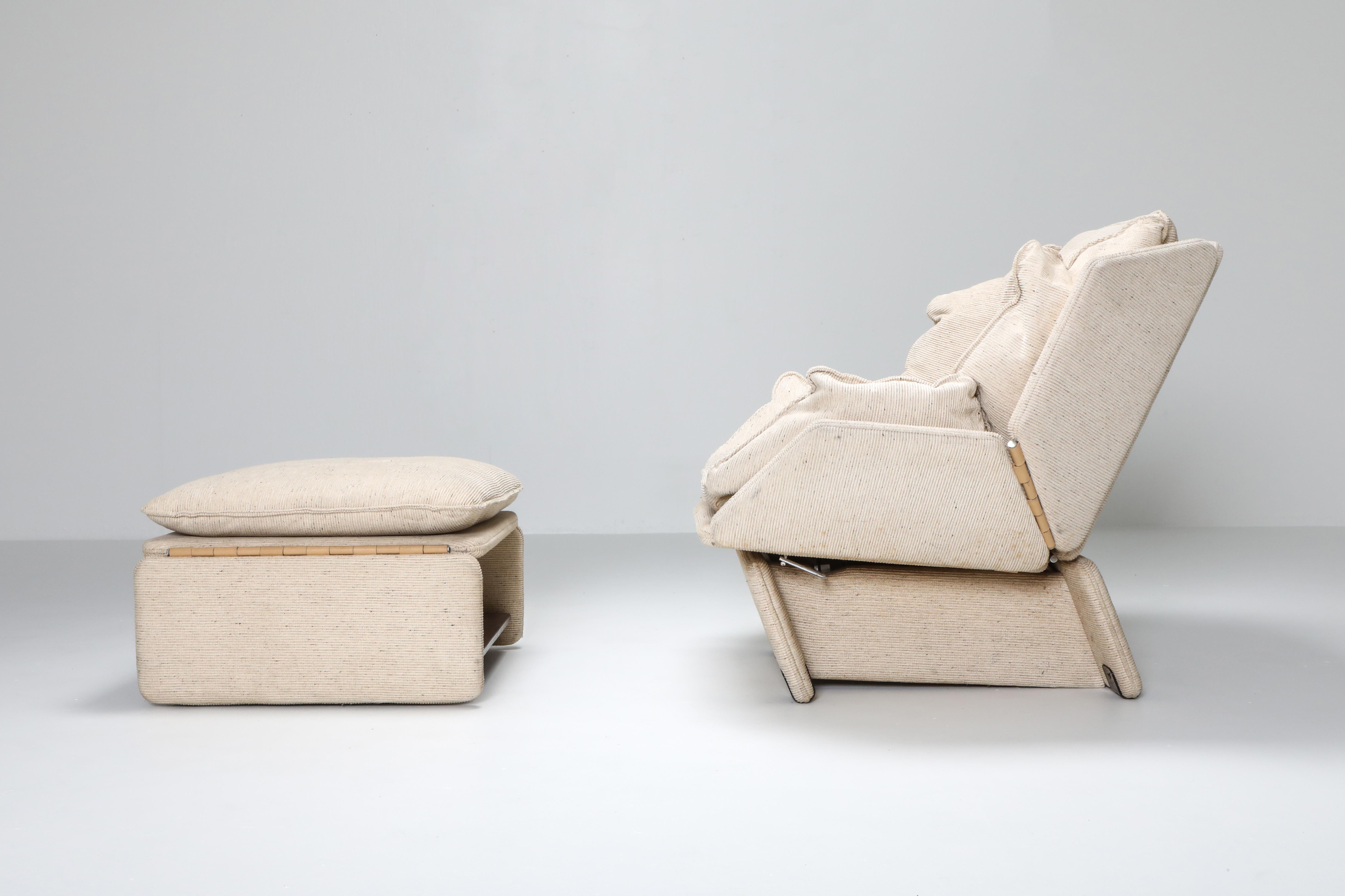 European Saporiti Lounge Chair with Ottoman