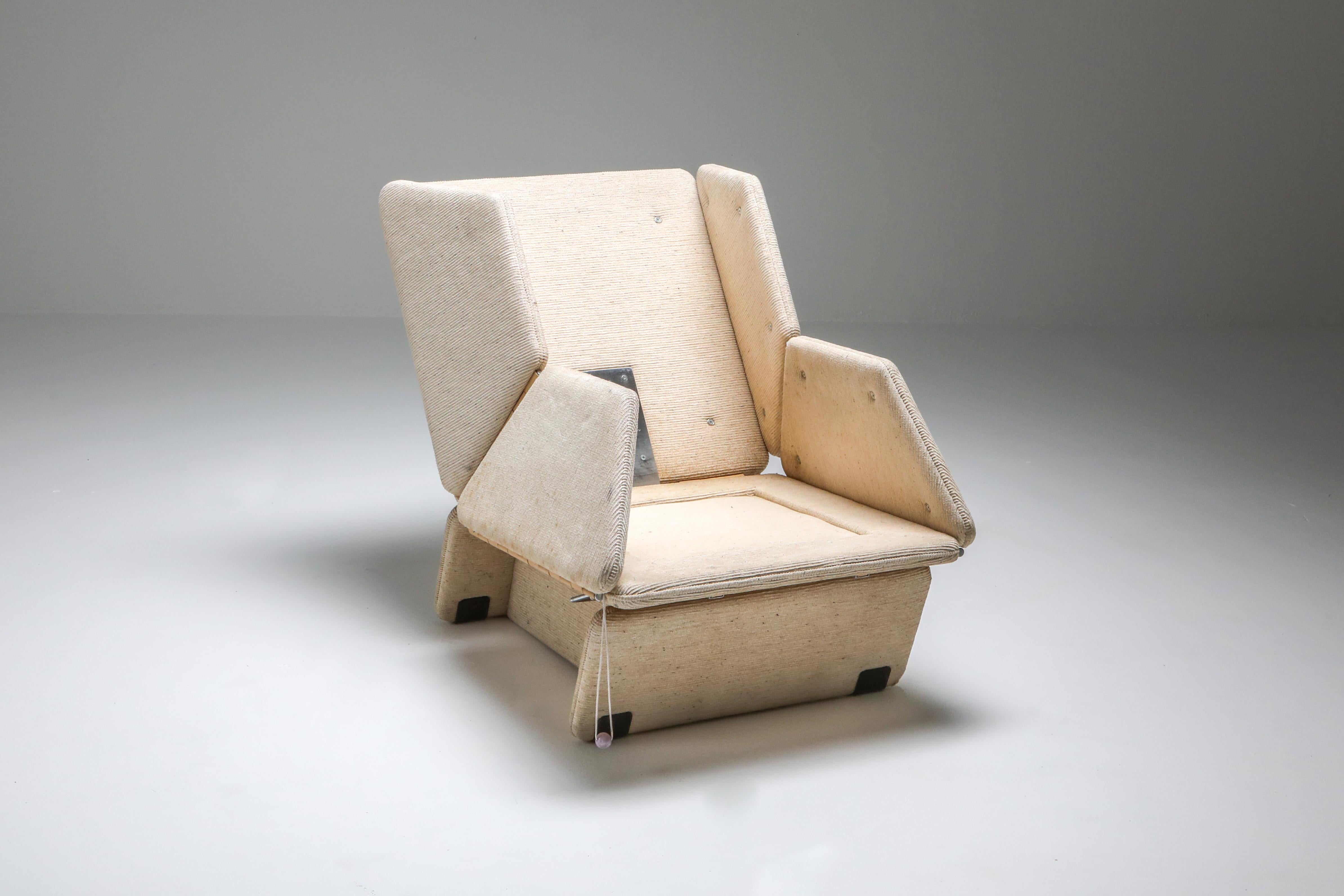 Leather Saporiti Lounge Chair with Ottoman