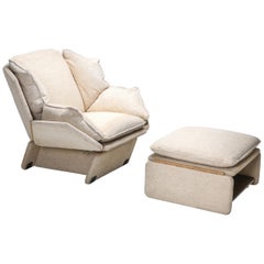 Vintage Saporiti Lounge Chair with Ottoman