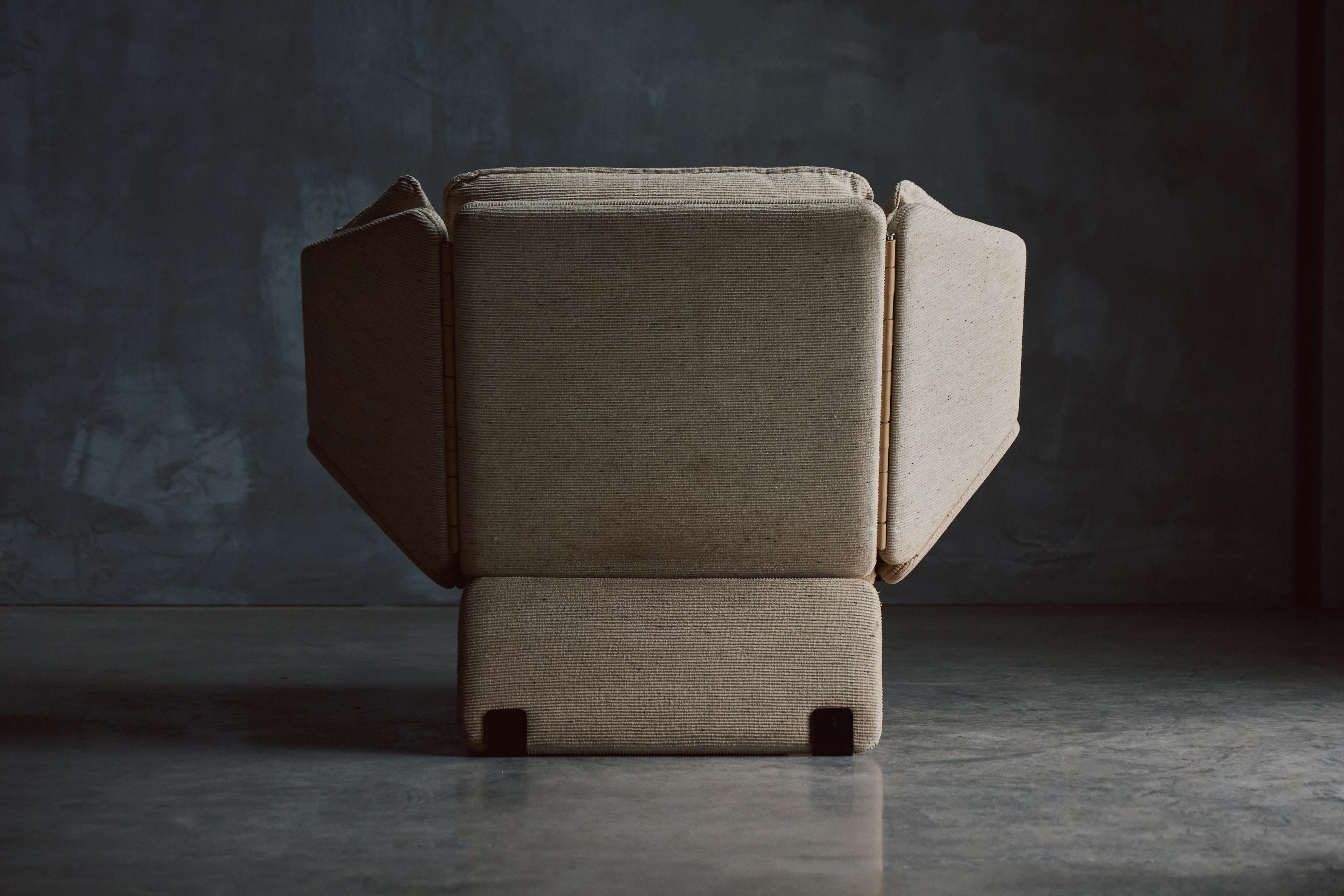 Leather Saporiti Lounge Chair with Ottoman, Italy, 1960s