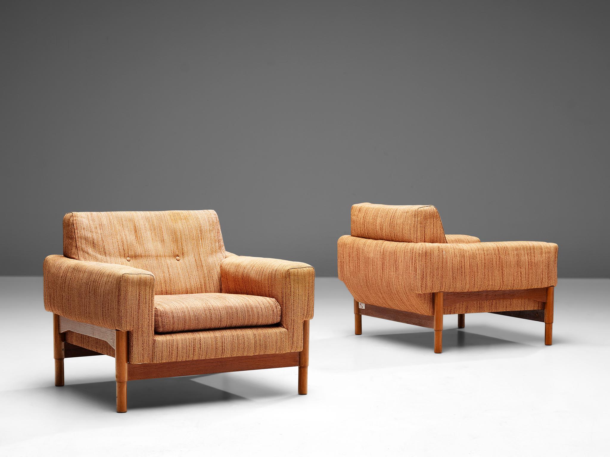 Mid-Century Modern Saporiti Lounge Chairs in Fabric Upholstery