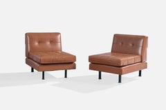 Saporiti, Lounge Chairs, Iron, Vinyl, Italy, 1960s